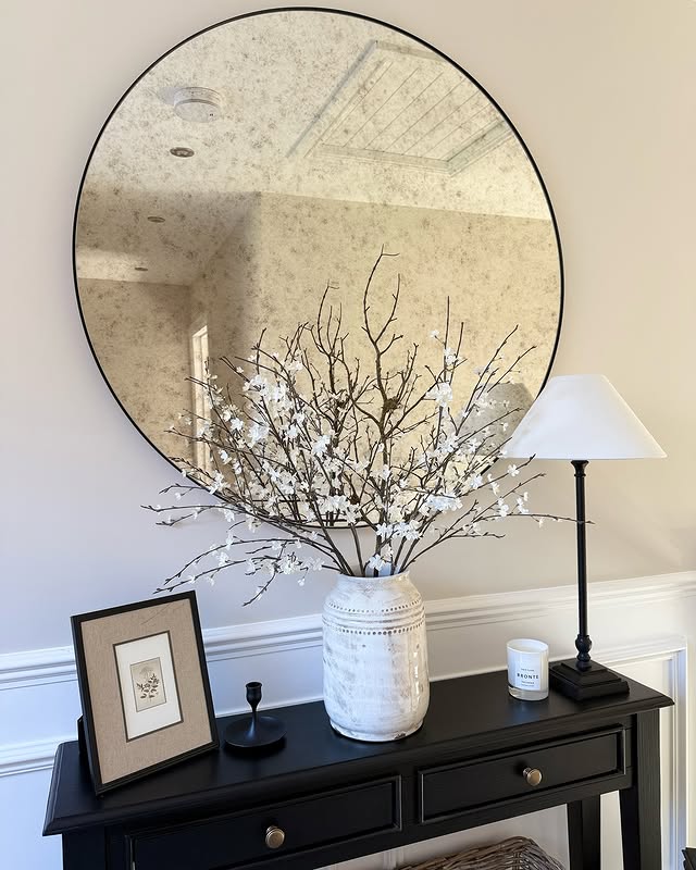 Wilton Antiqued Round Mirror