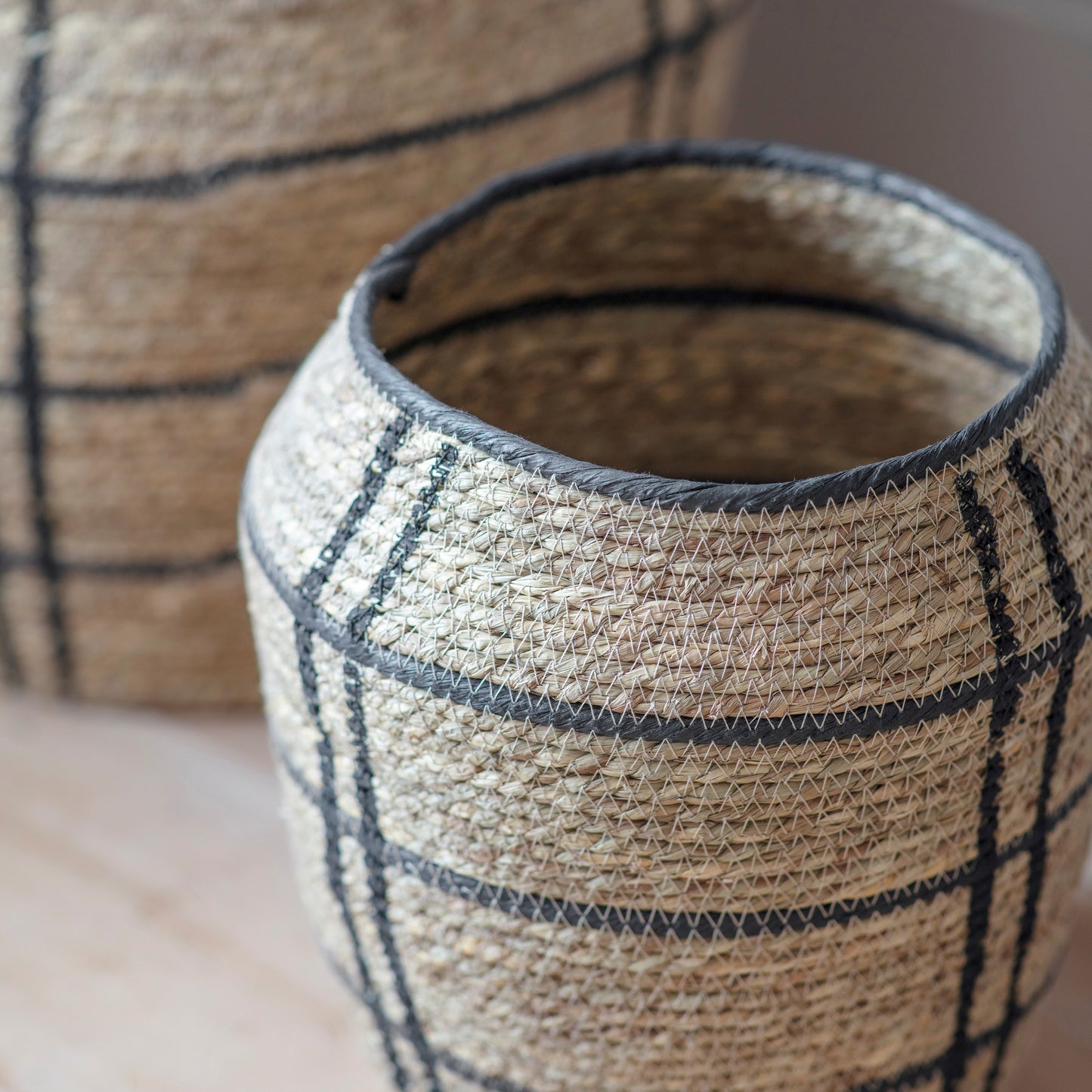 Woodleigh Pair of Plaid Storage Baskets