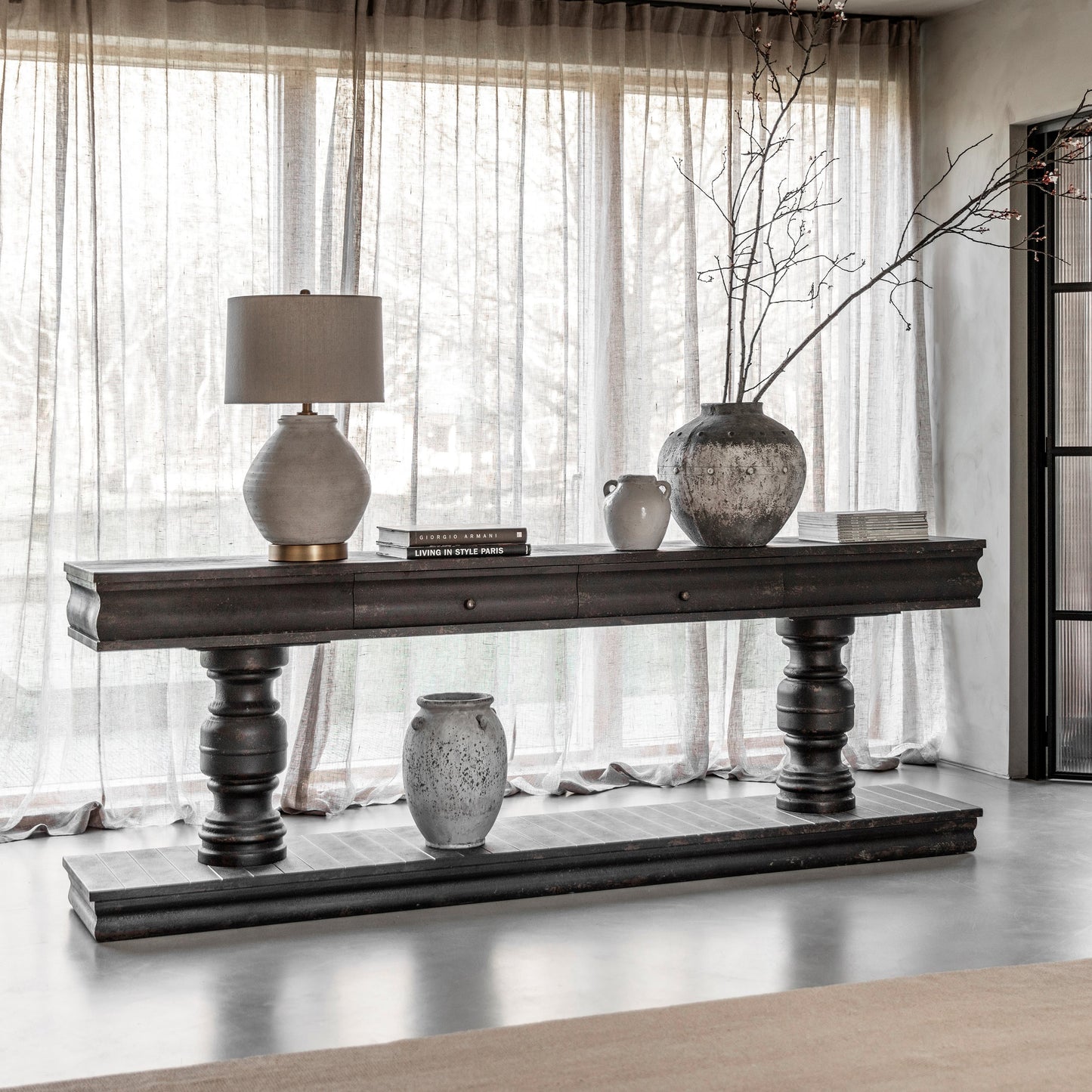 Clovelly Large Black Console Table