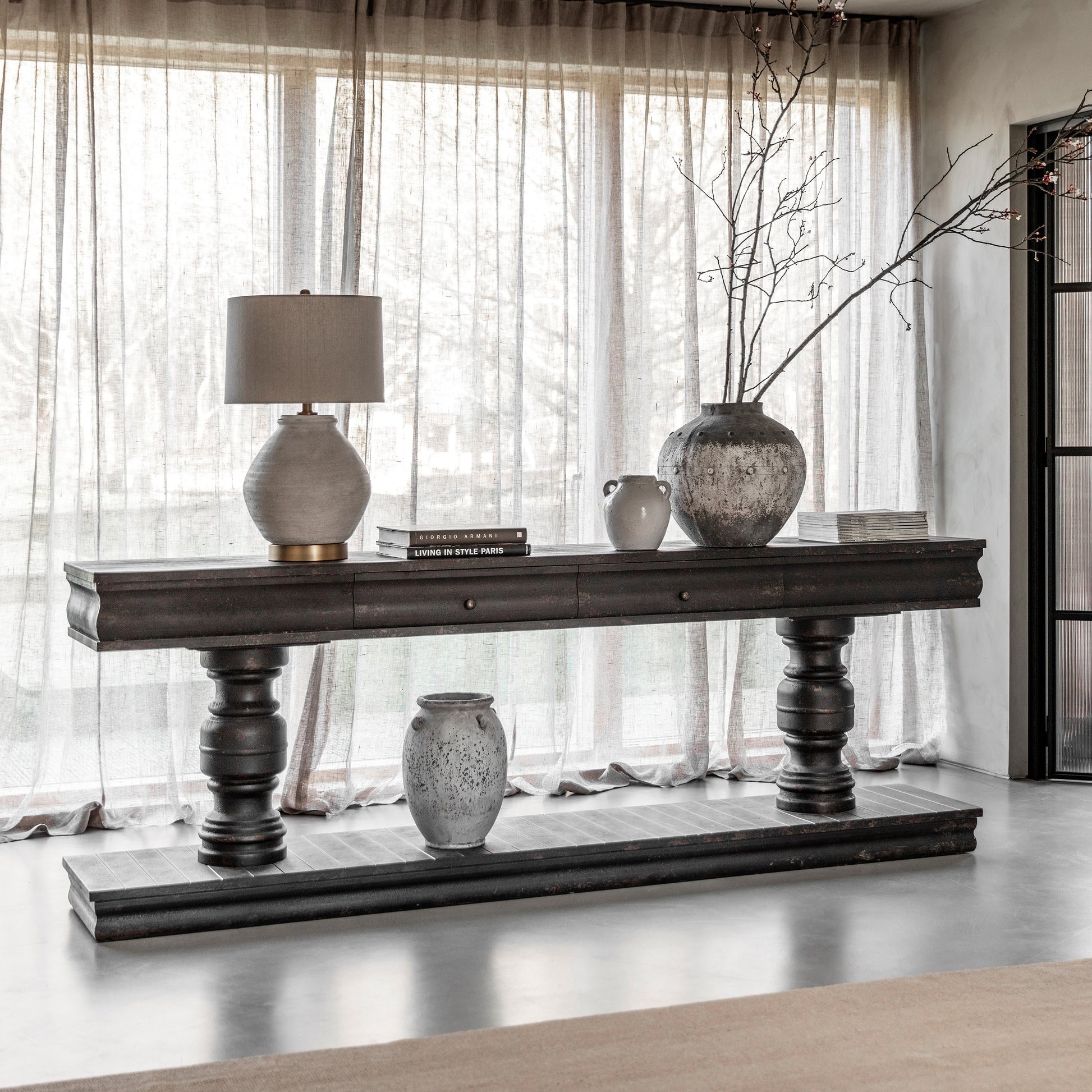 Clovelly Large Black Console Table