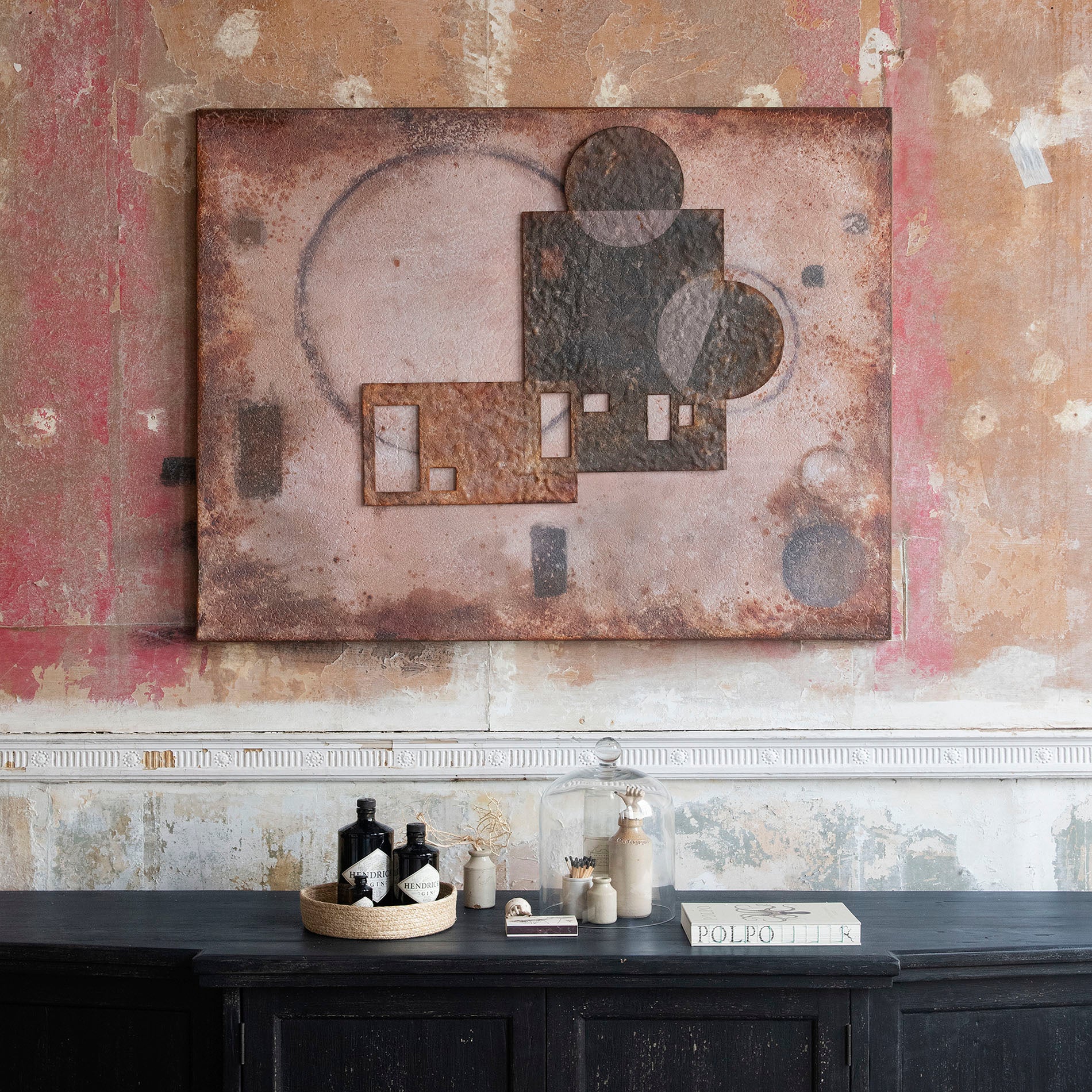 Kettlewell Rusted Iron Abstract Wall Art