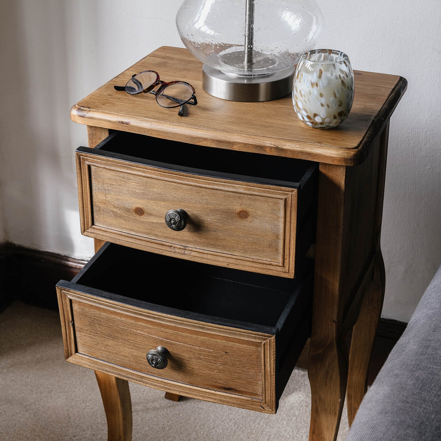 Clovelly 2 Drawer Side Table