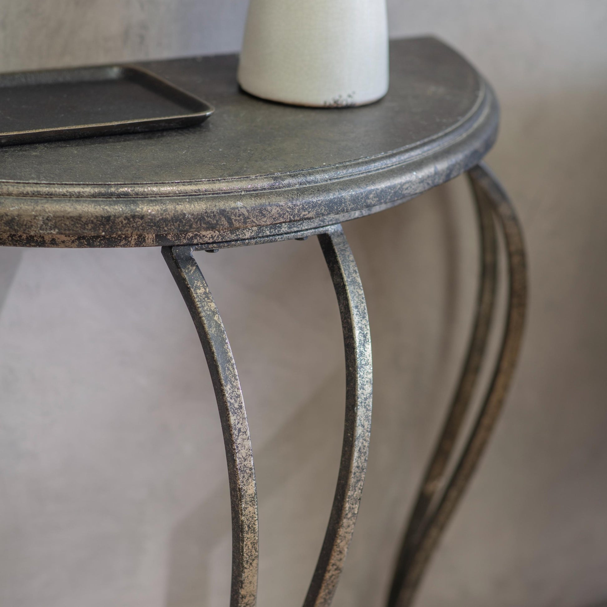 Clovelly Half-Moon Iron Side Table
