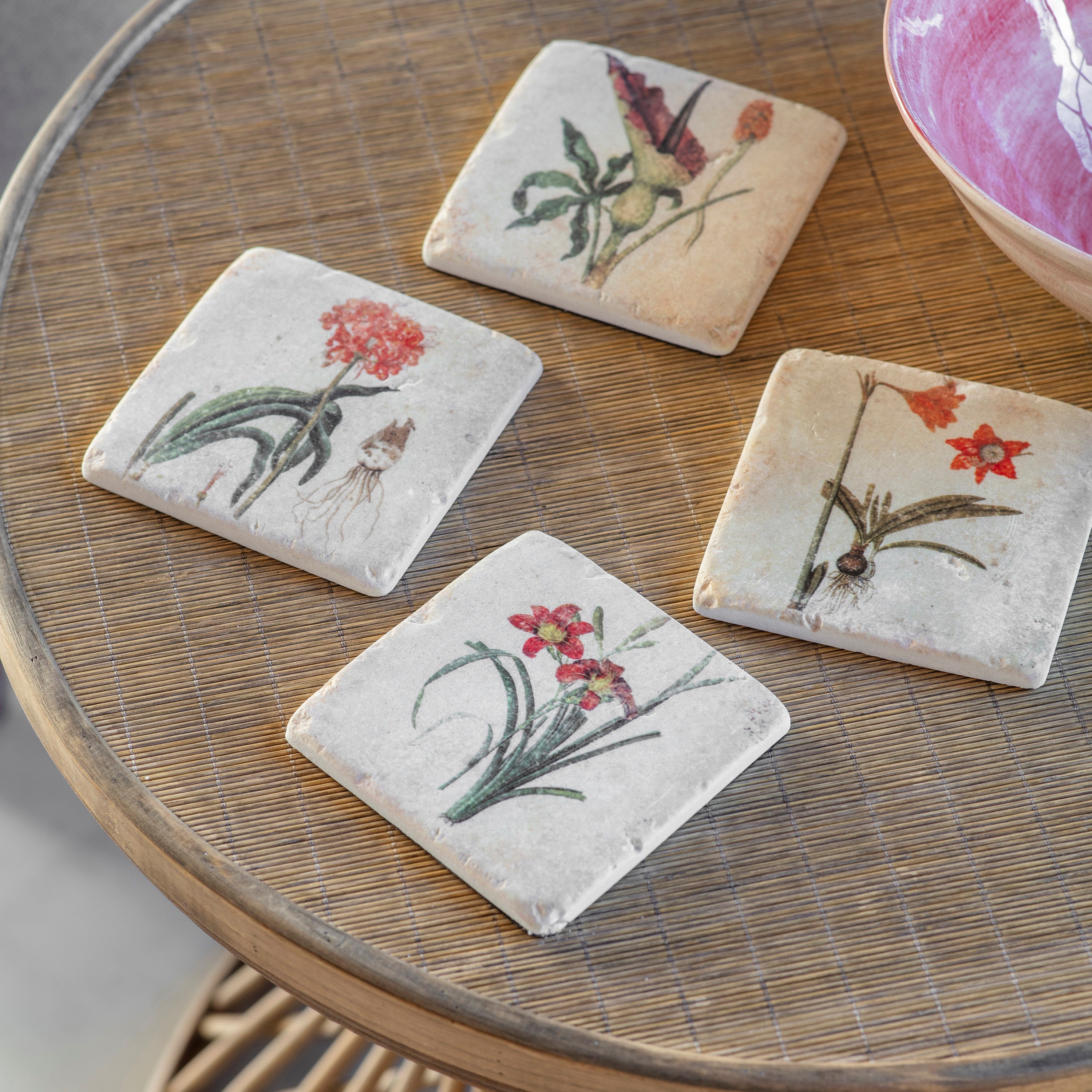 Clayton Set of 4 Floral Coasters