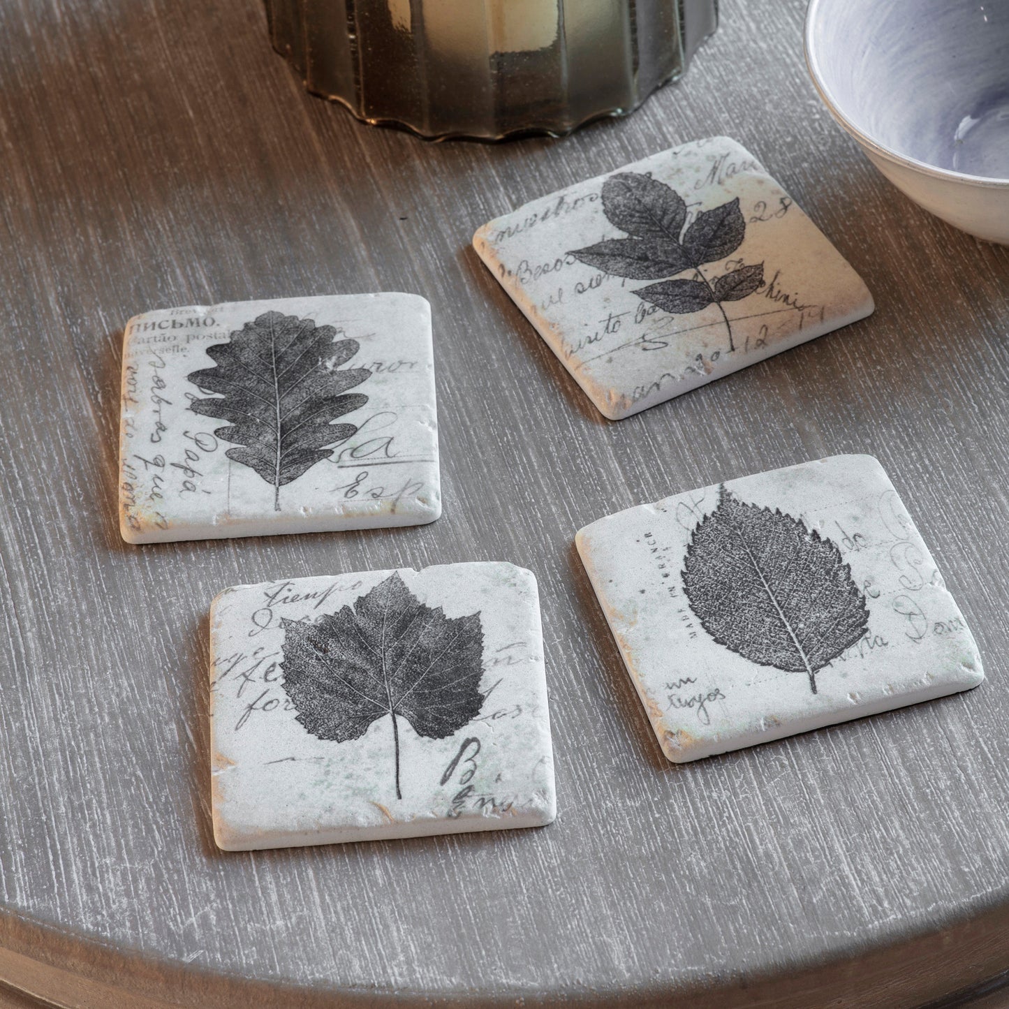 Clayton Set of 4 Leaf Coasters