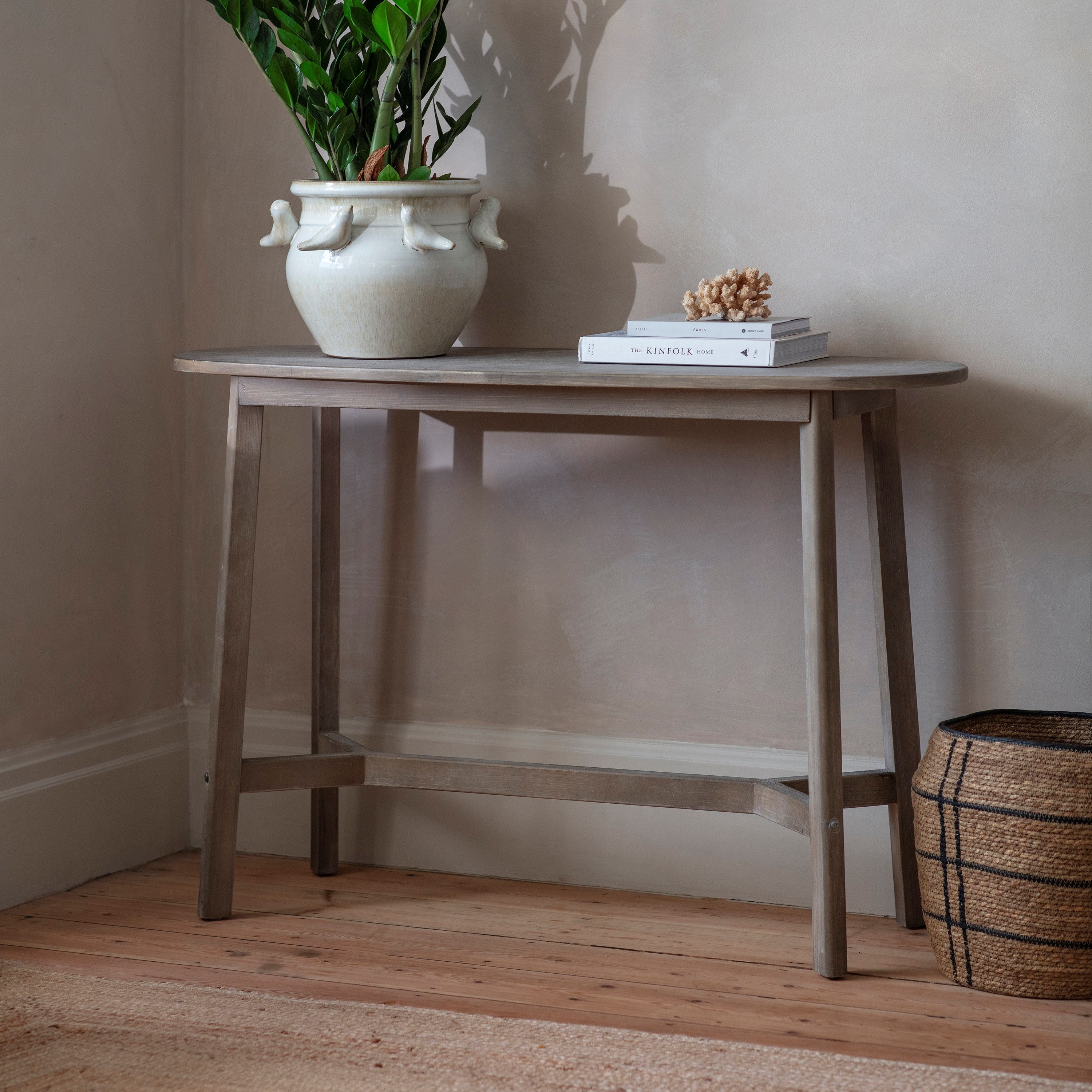 Clovelly Rounded Washed Hall Table
