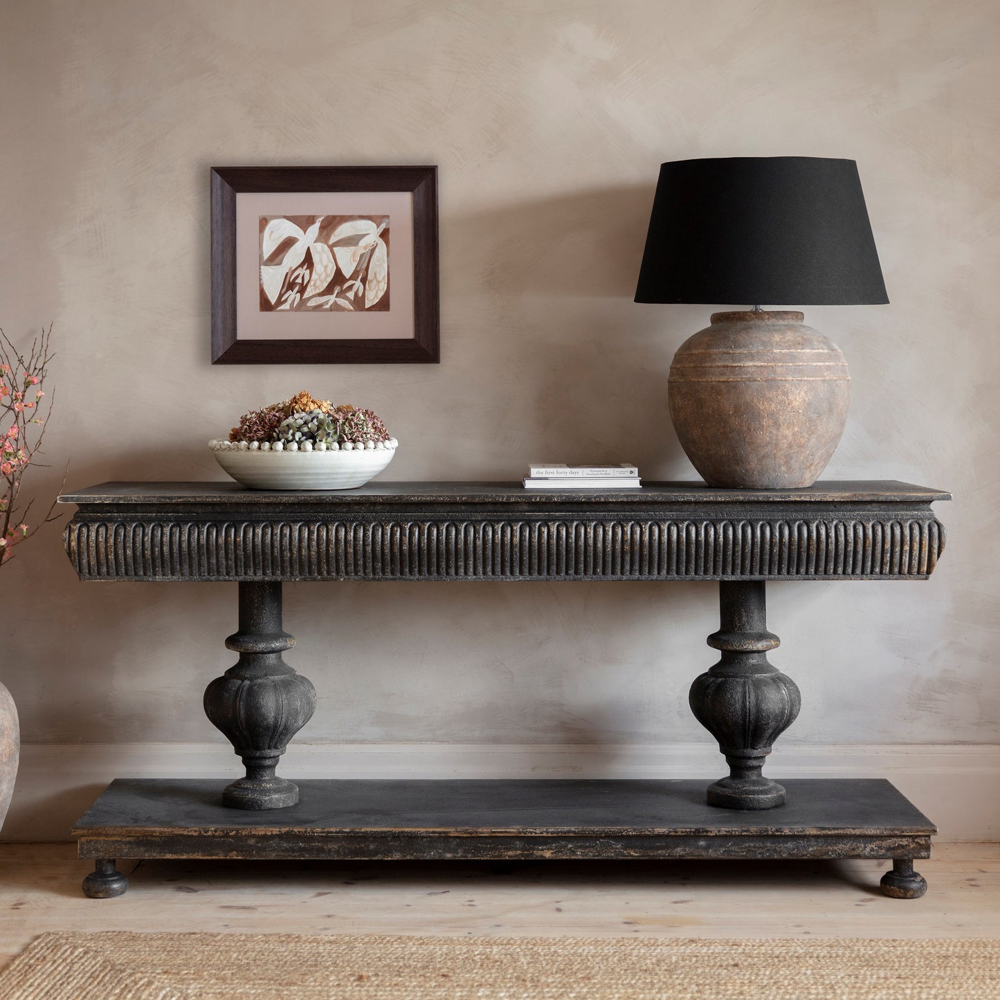 Clovelly Black Balustrade Console Table