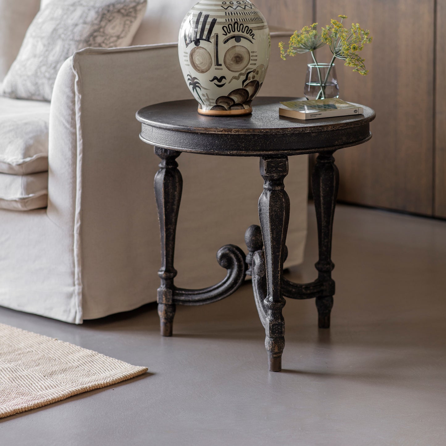 Clovelly Black Round Side Table