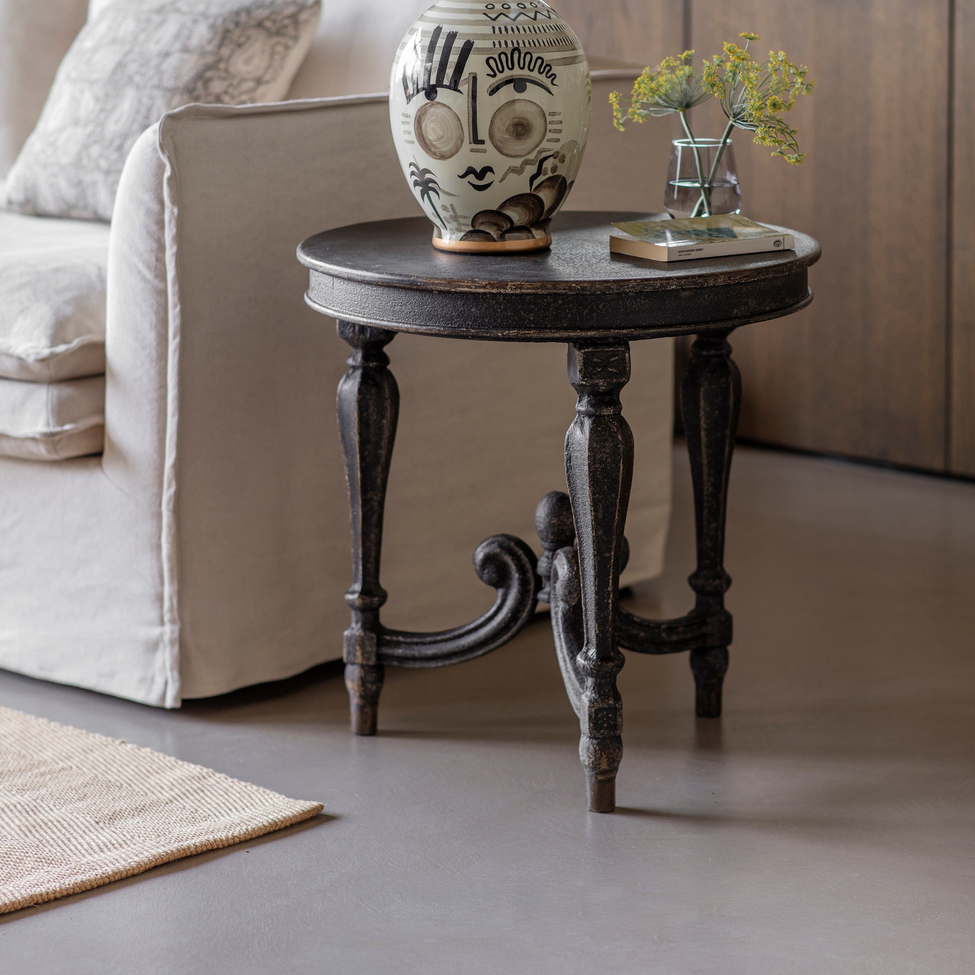Clovelly Black Round Side Table