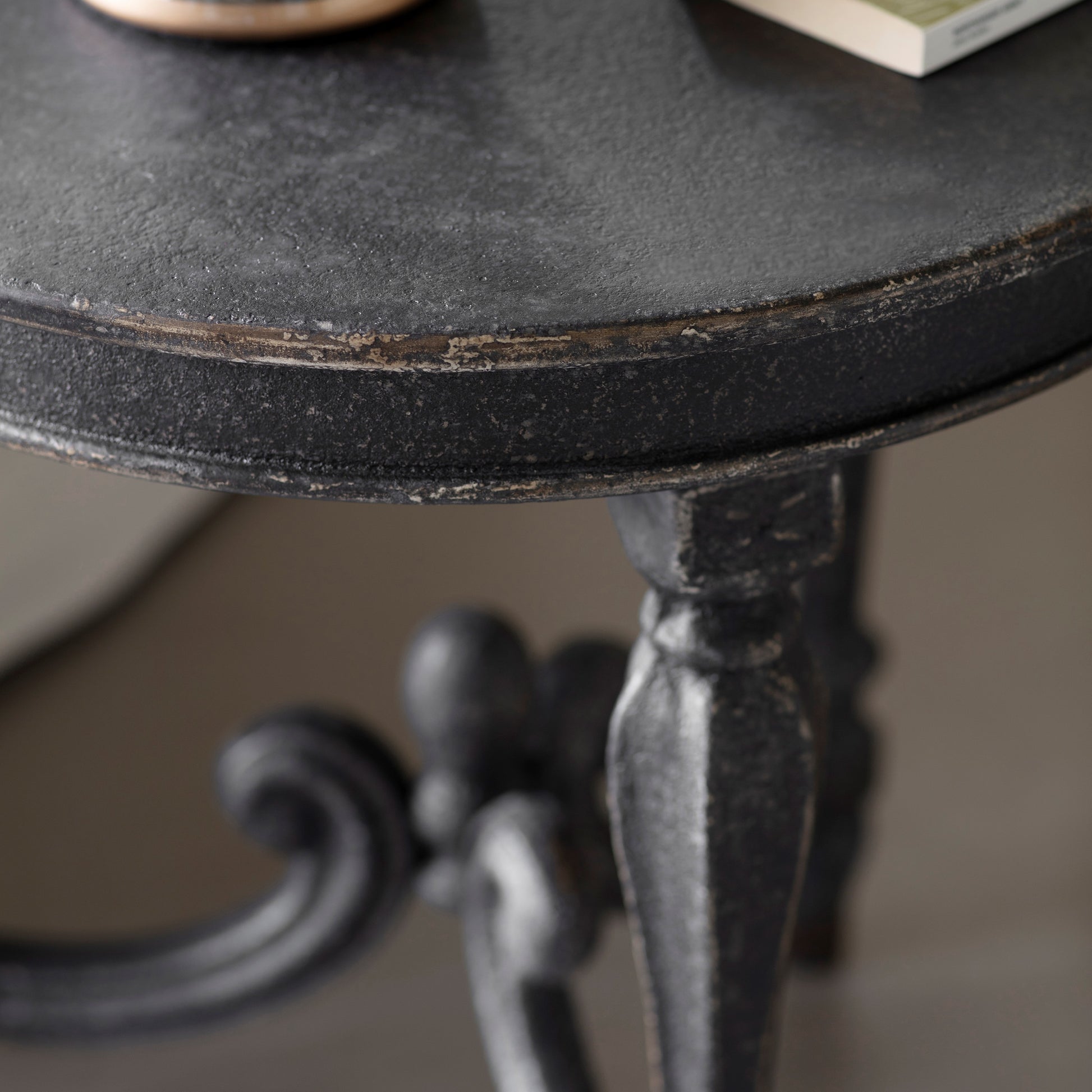 Clovelly Black Round Side Table