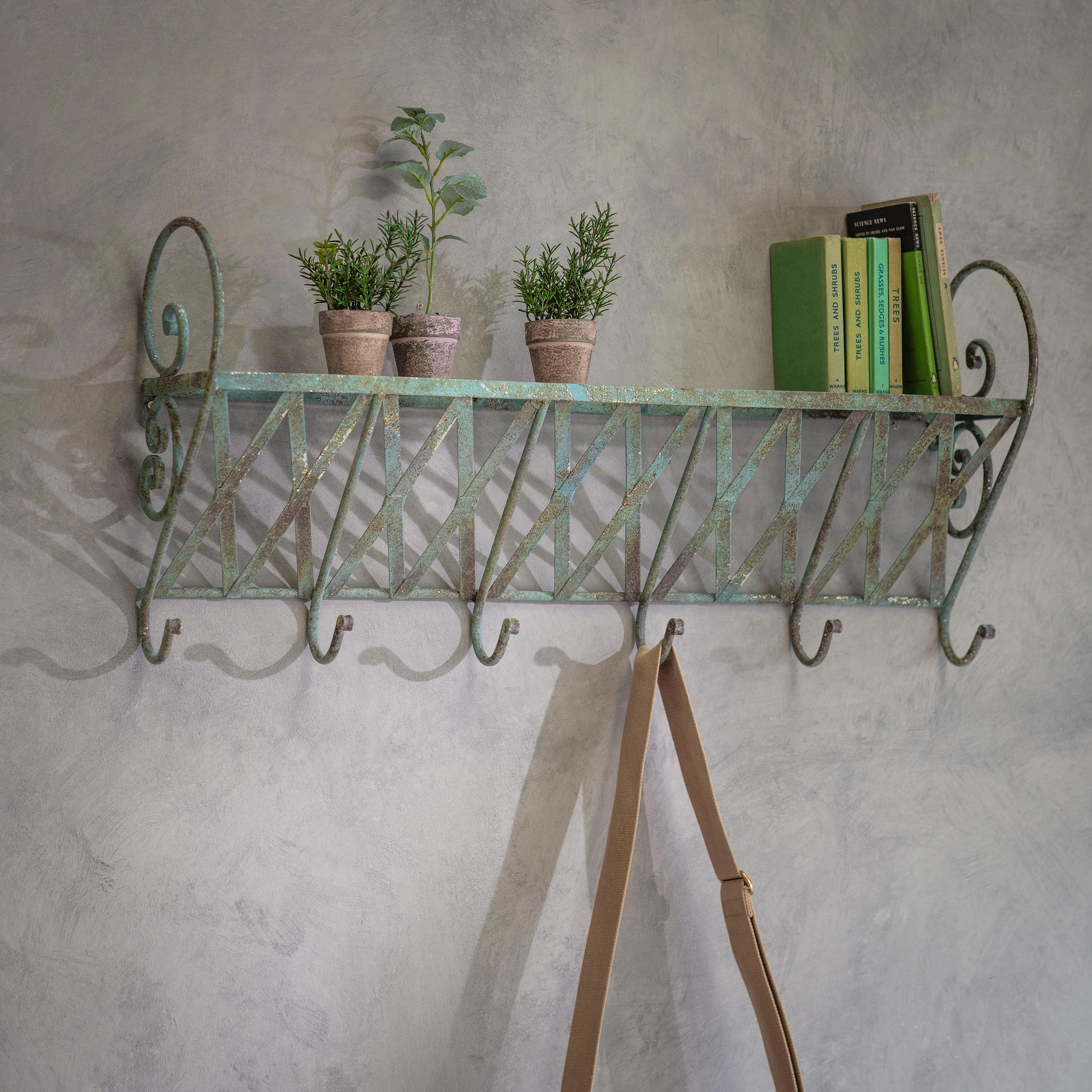 Clayton Iron Wall Hooks with Basket