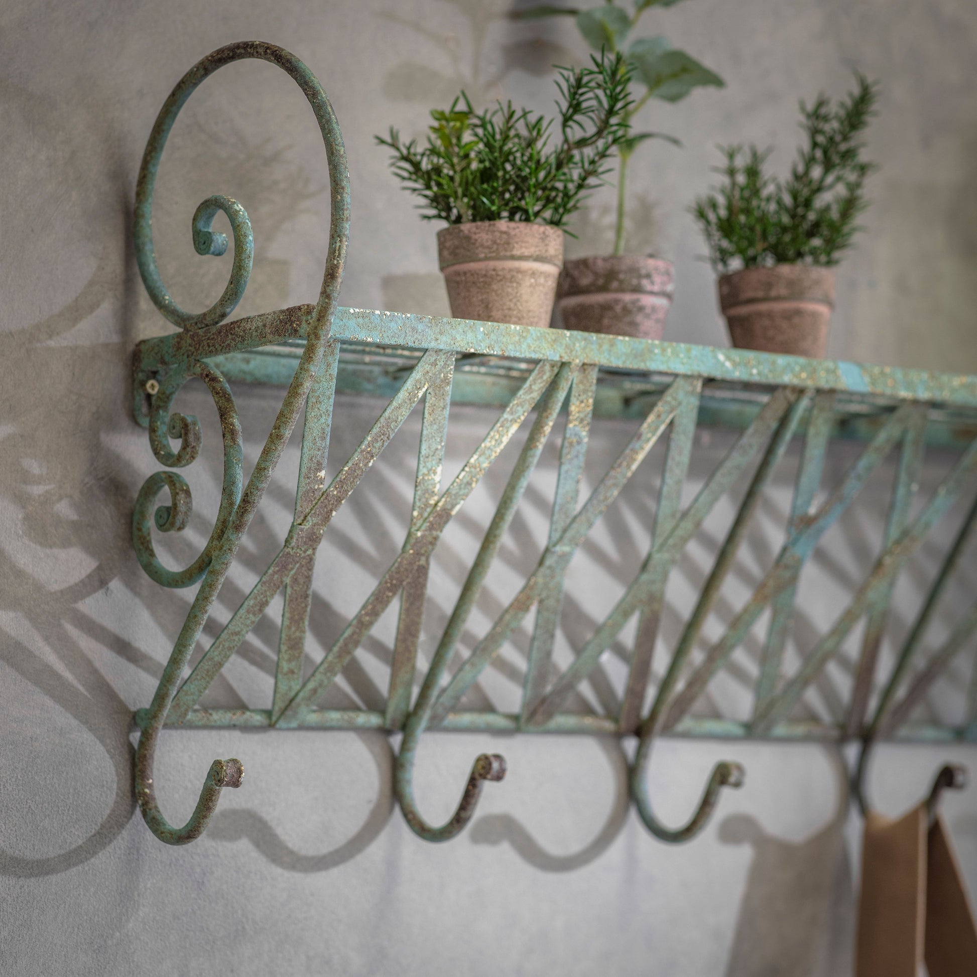 Clayton Iron Wall Hooks with Basket