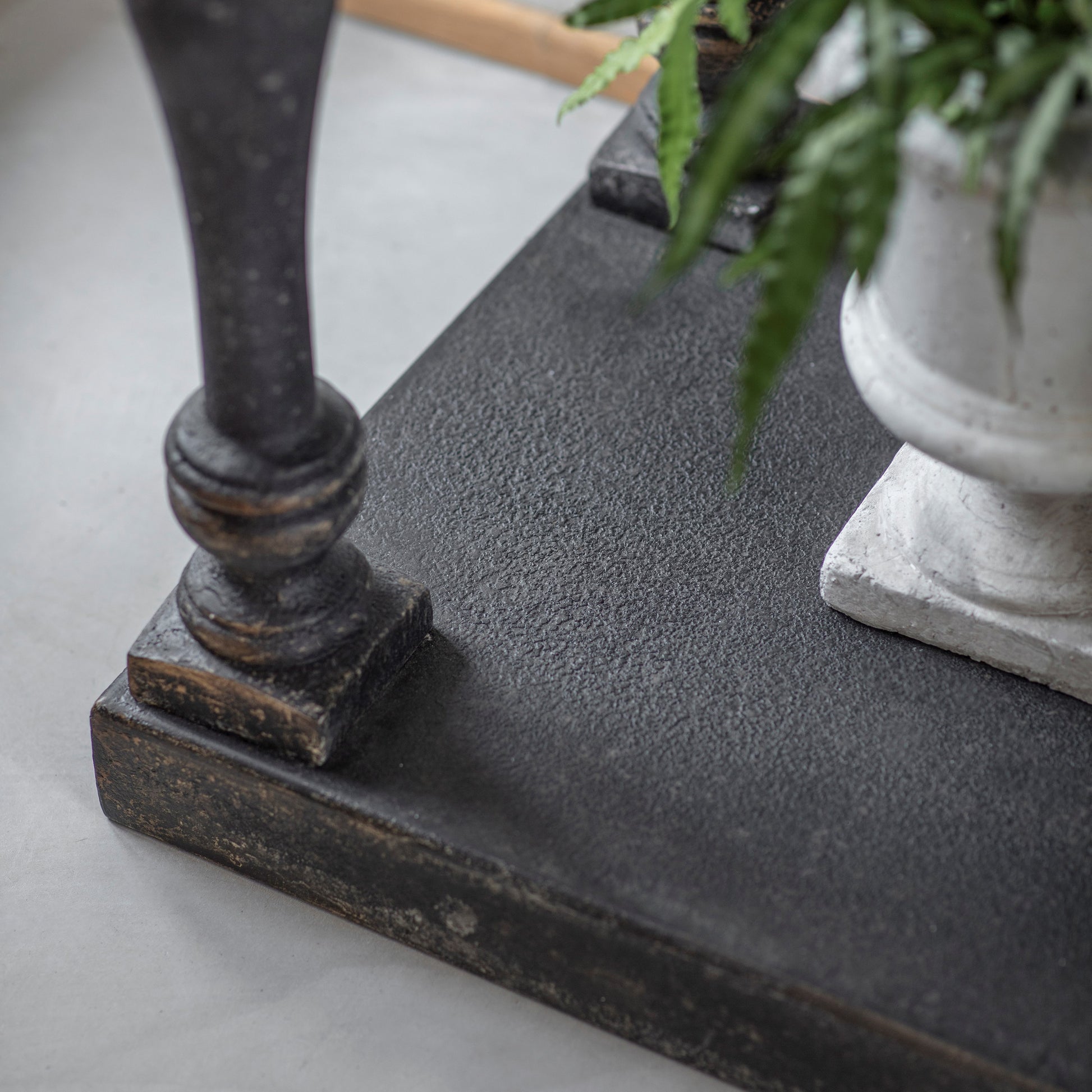 Clovelly Large Black Console Table with Shelf