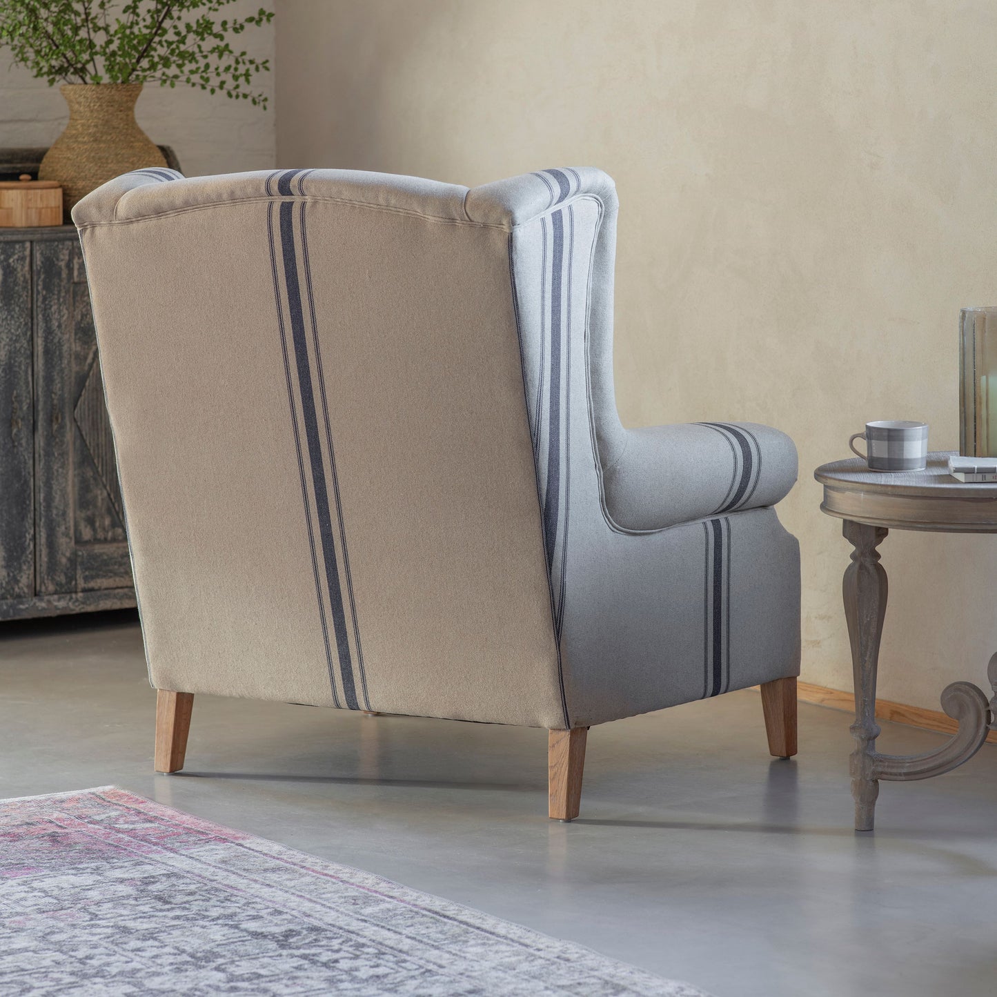 Monroe Blue Stripe Loveseat