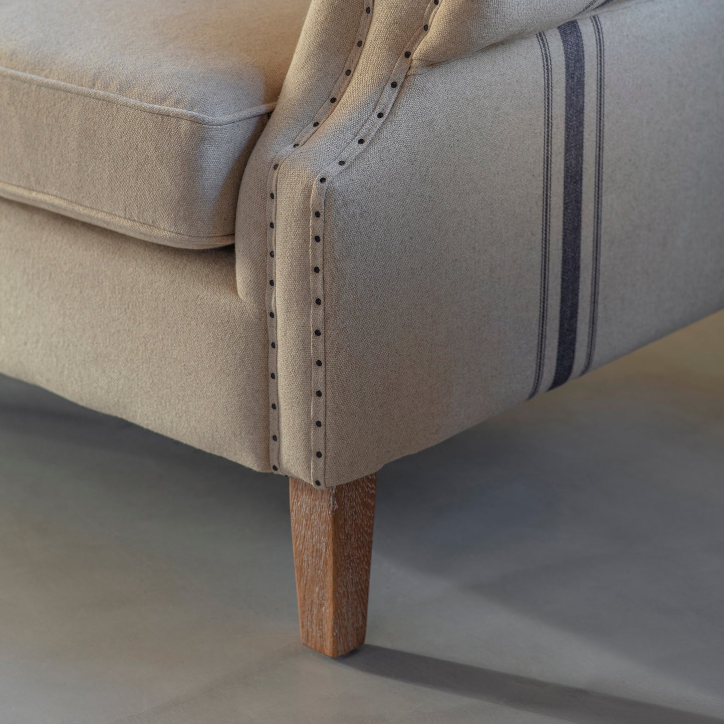 Monroe Blue Stripe Loveseat