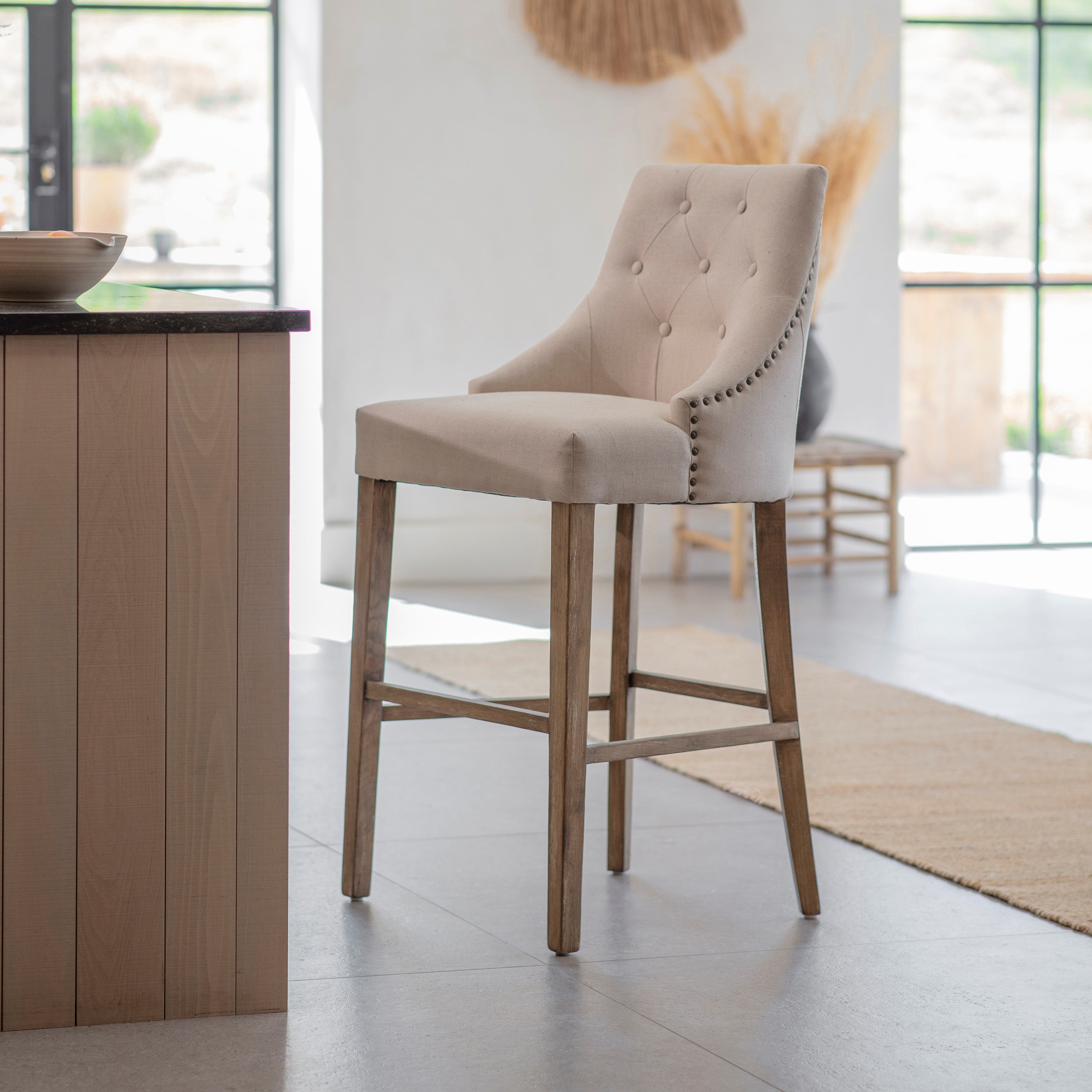 St James Button Back Bar Stool