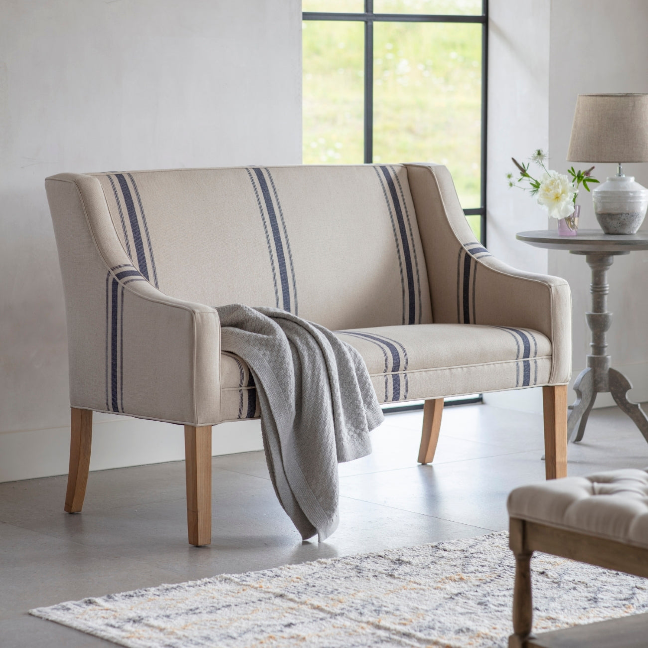 Monroe Blue Stripe Bench