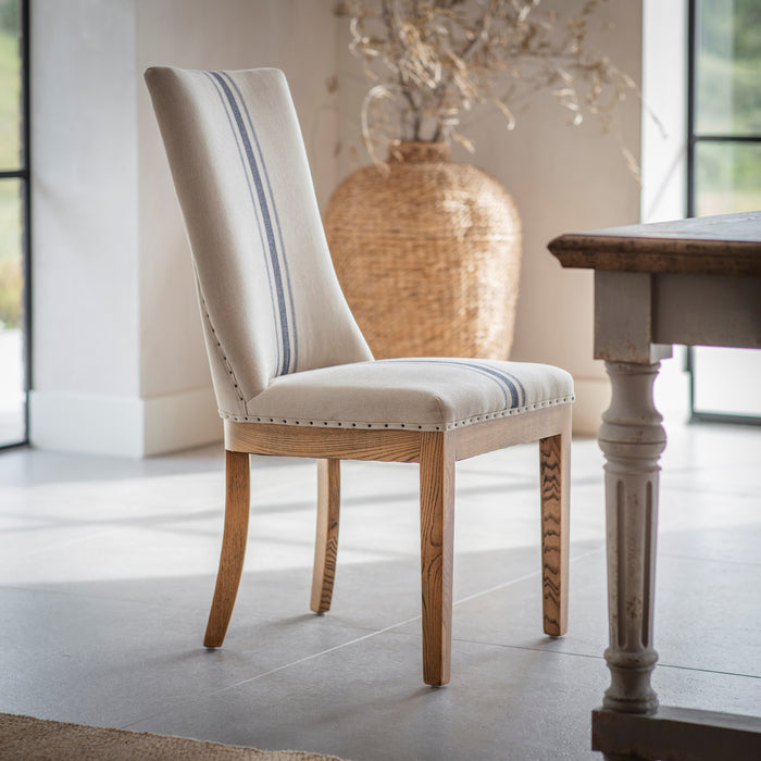 Monroe Blue Stripe Dining Chair