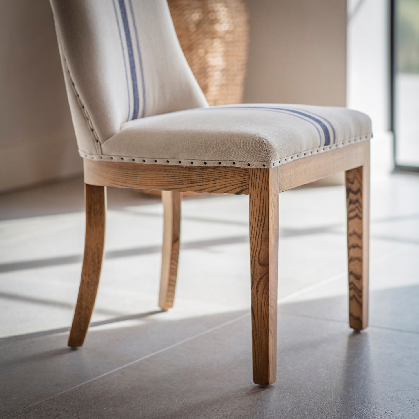 Monroe Blue Stripe Dining Chair