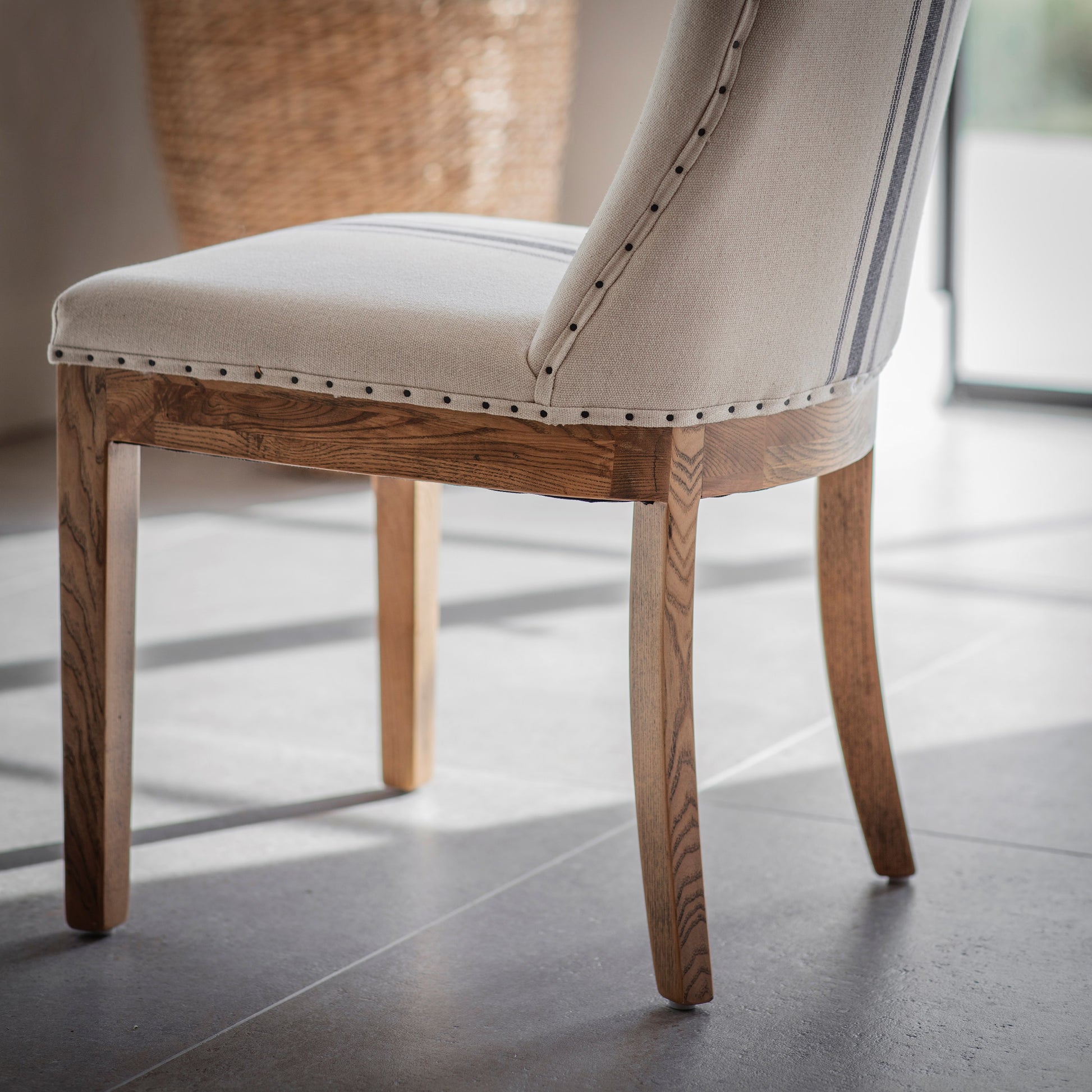 Monroe Blue Stripe Dining Chair