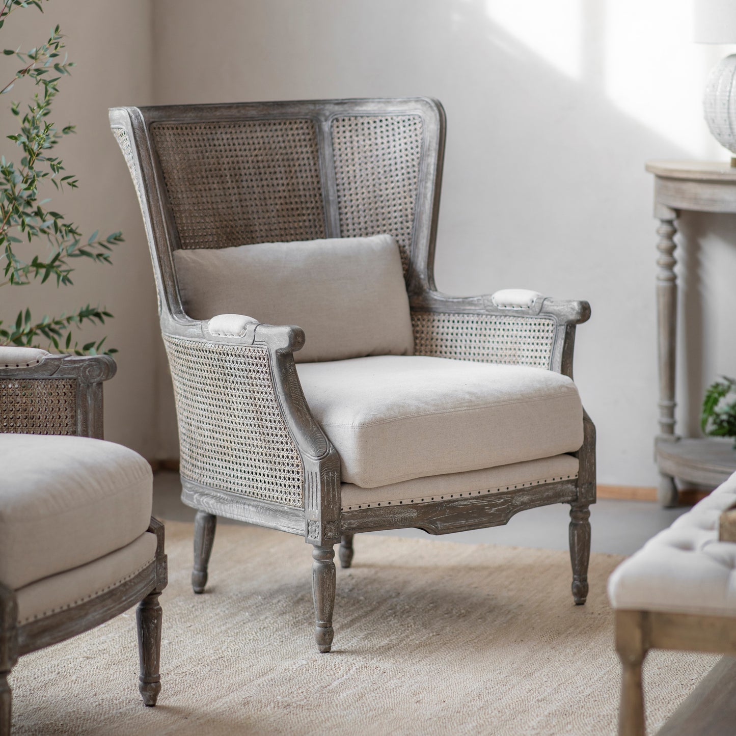 Barton Wingback Bergere Armchair