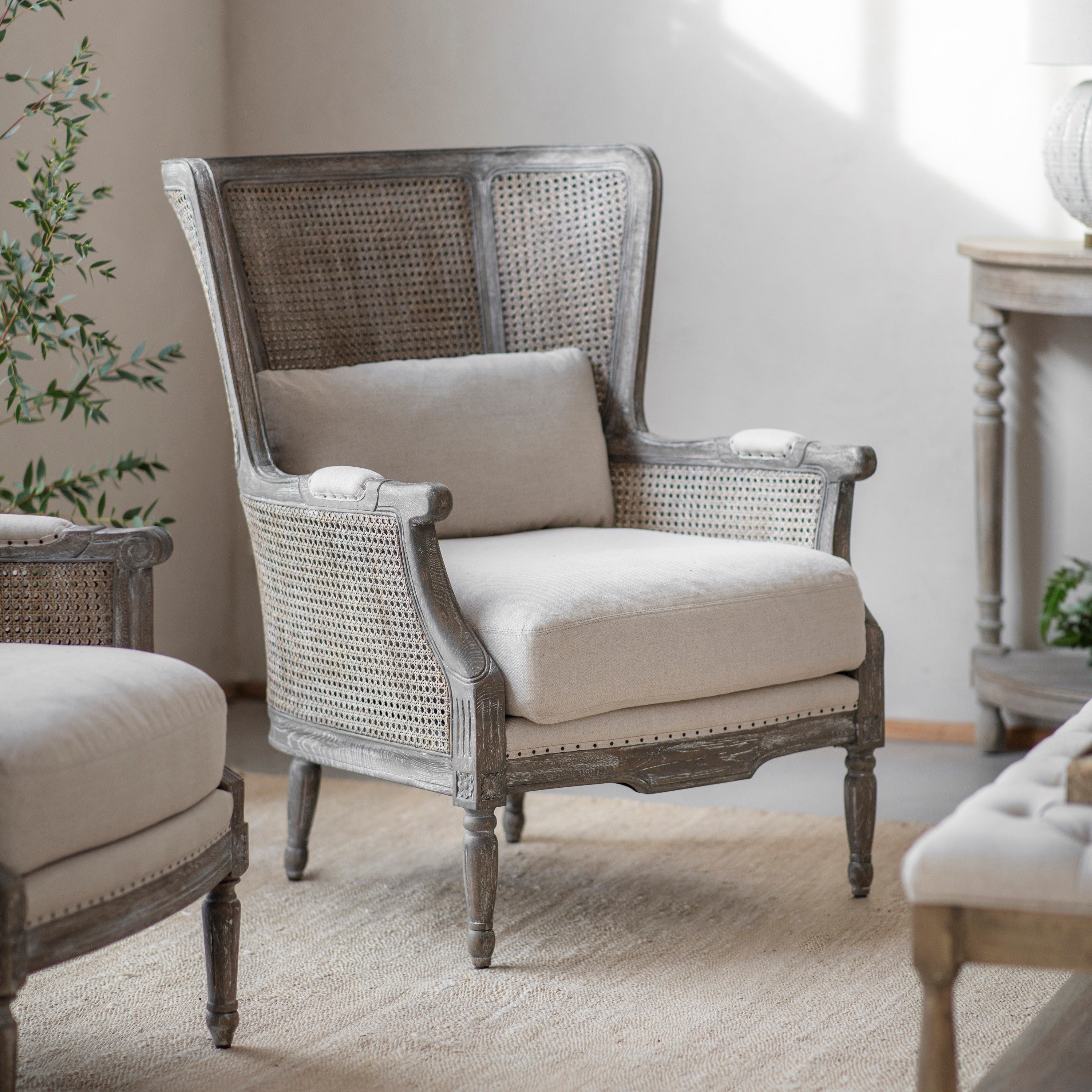 Barton Wingback Bergere Armchair