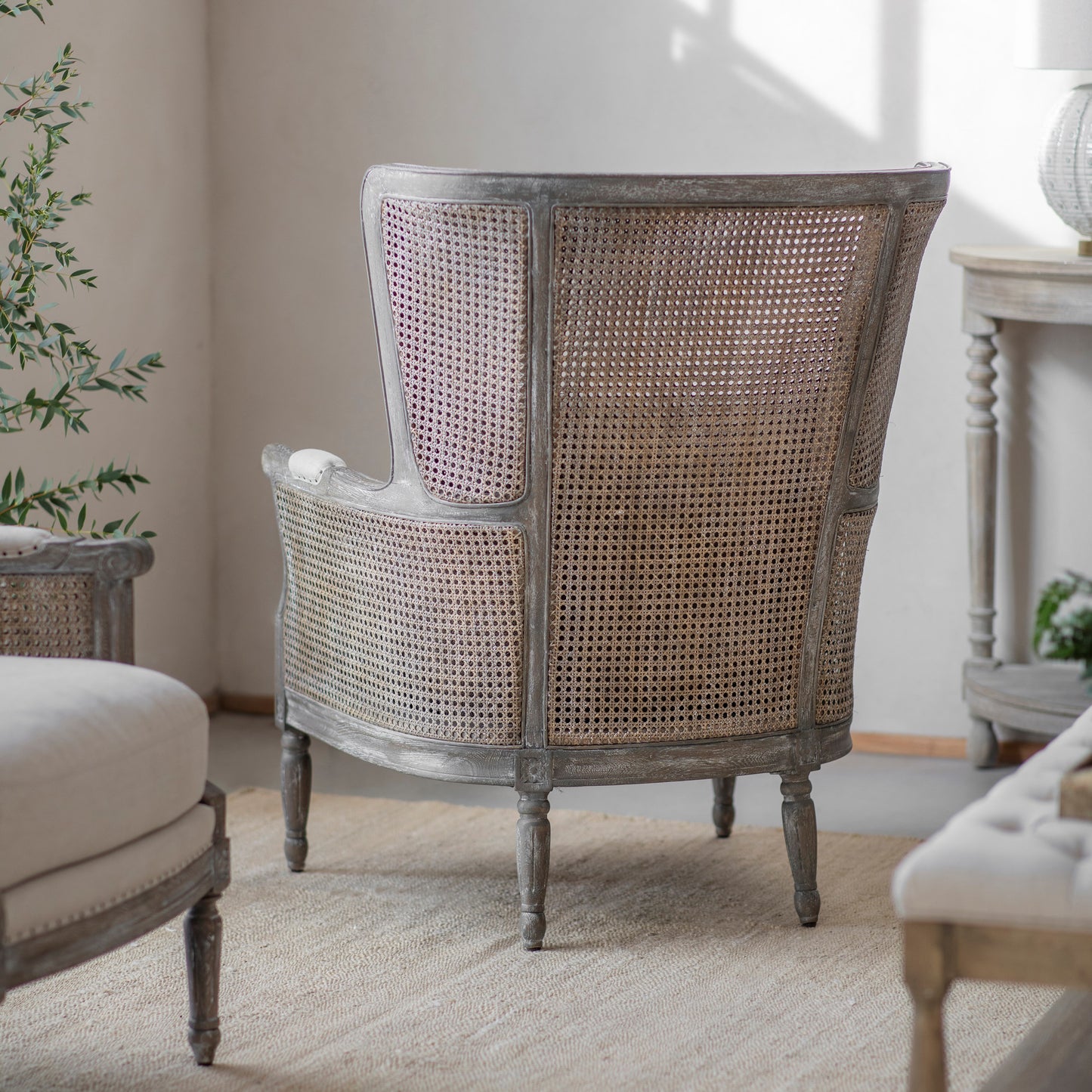 Barton Wingback Bergere Armchair