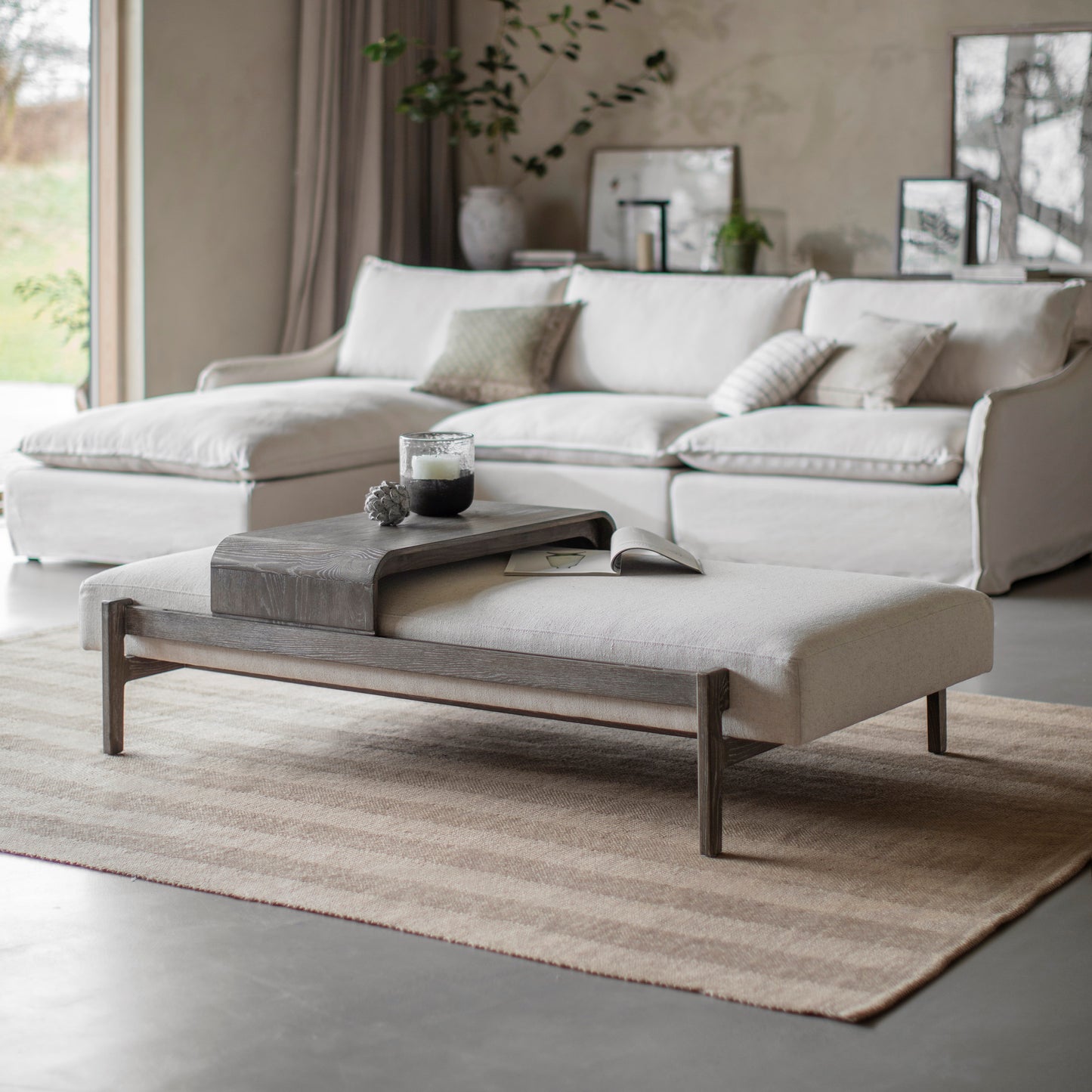 Musgrave Ottoman with Sliding Tray