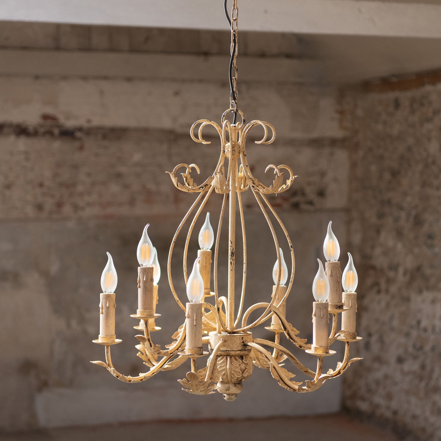 9 Bulb Iron Chandelier