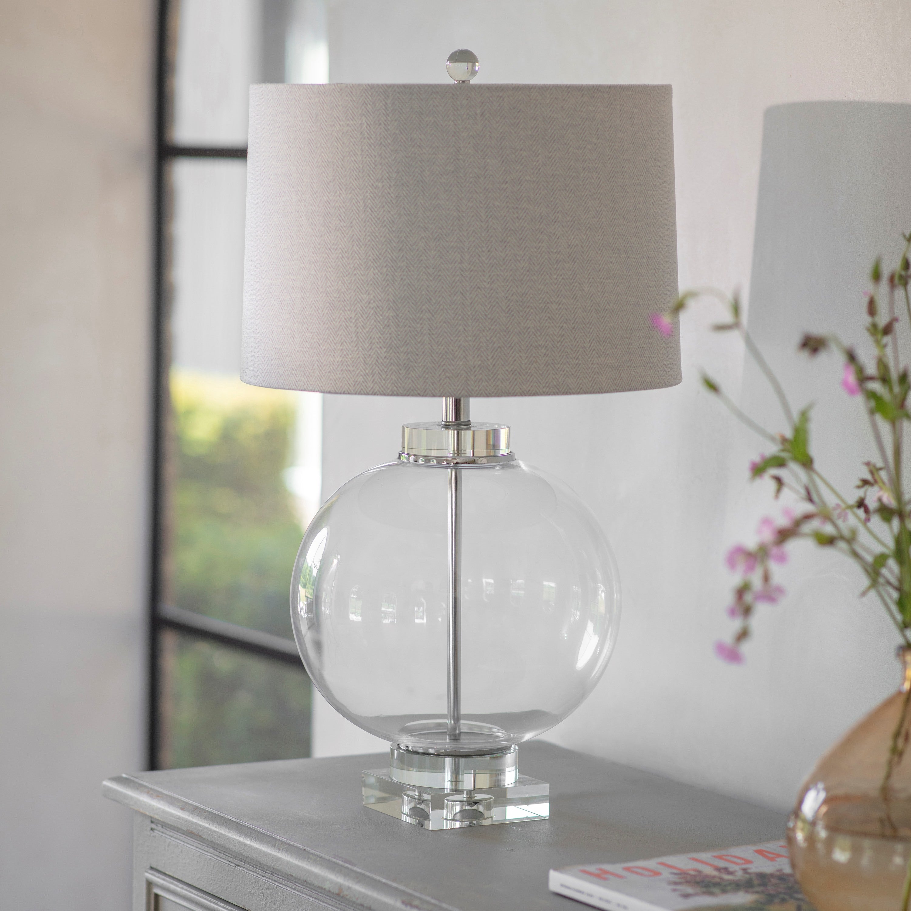 Clifton Square Based Glass Table Lamp