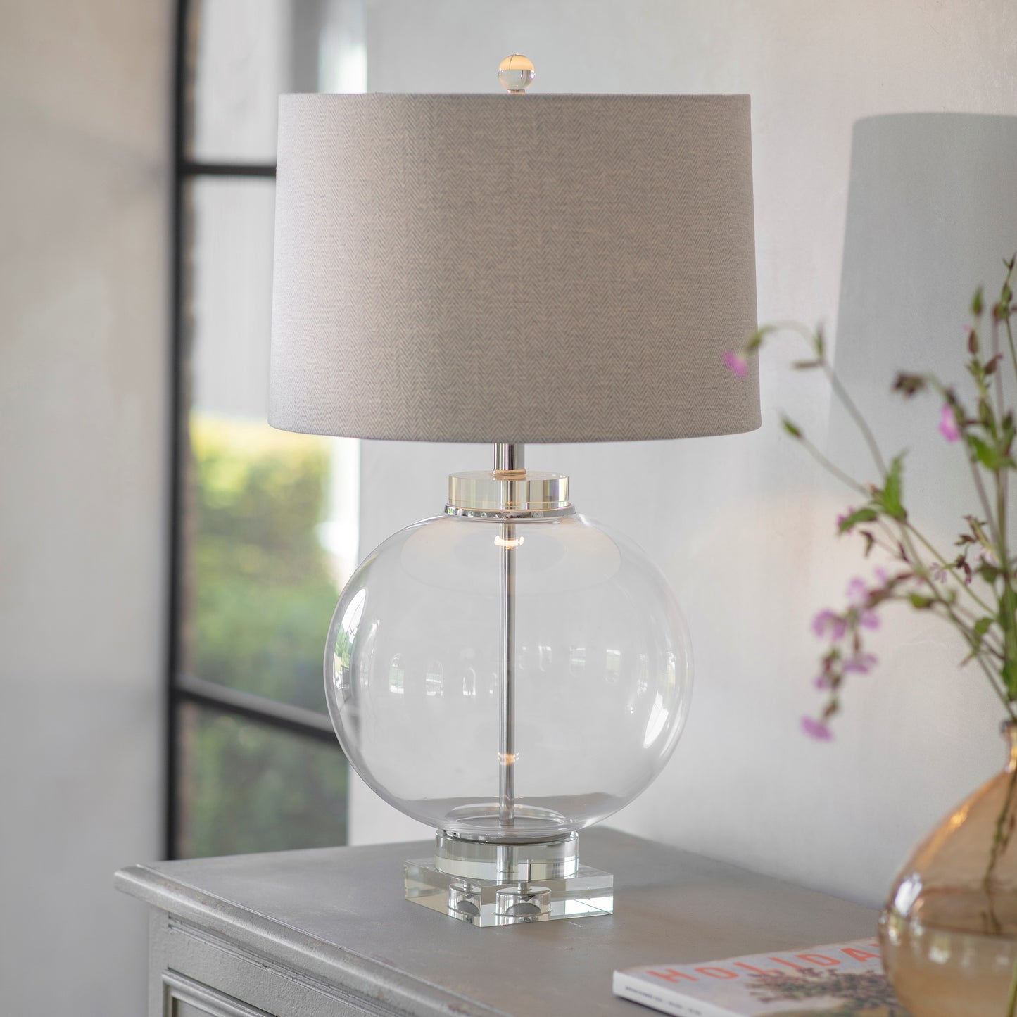 Clifton Square Based Glass Table Lamp