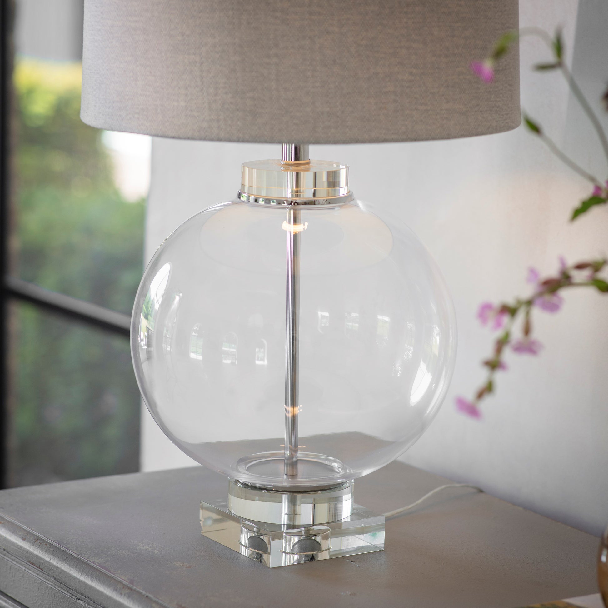Clifton Square Based Glass Table Lamp