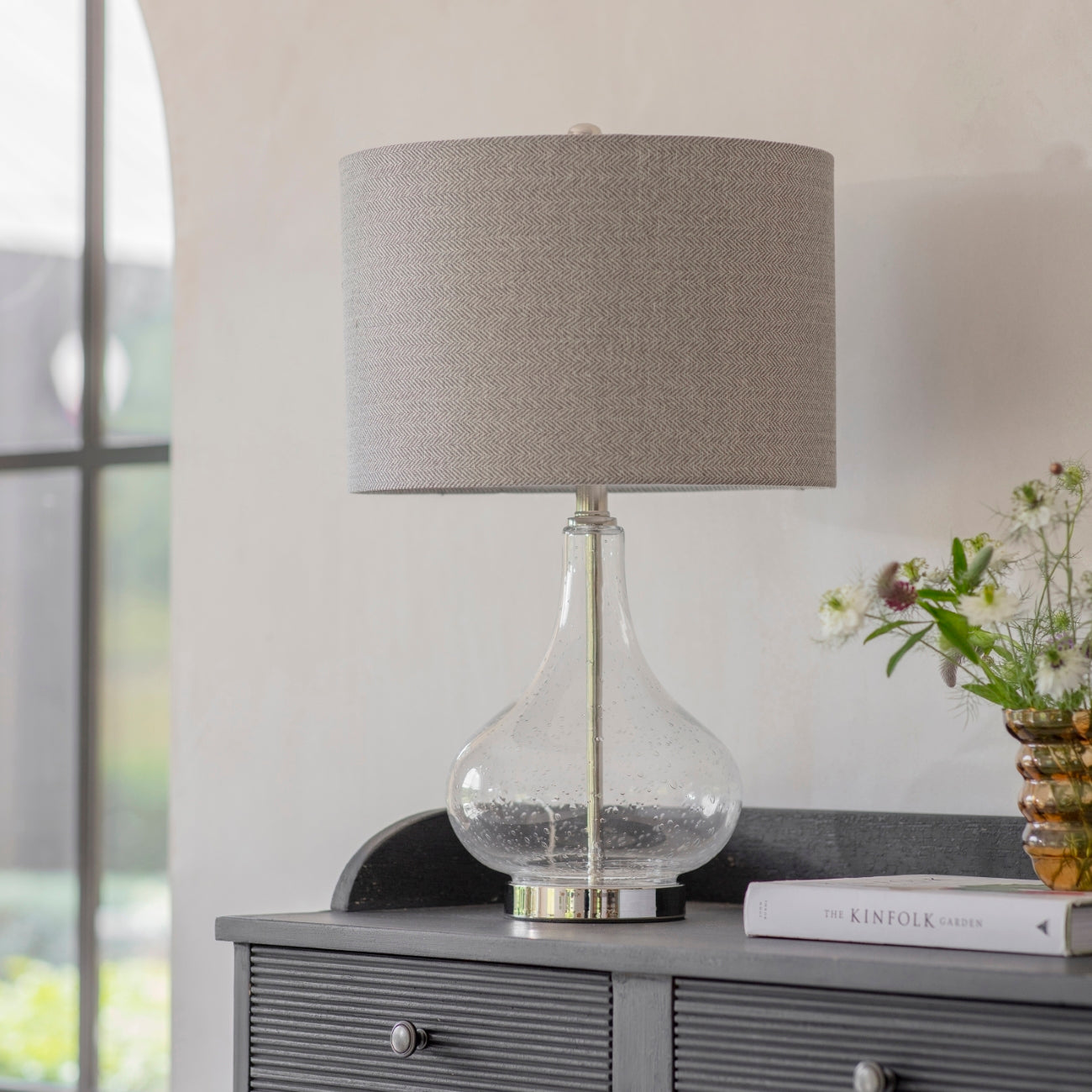 Clifton Bubbled Glass Table Lamp
