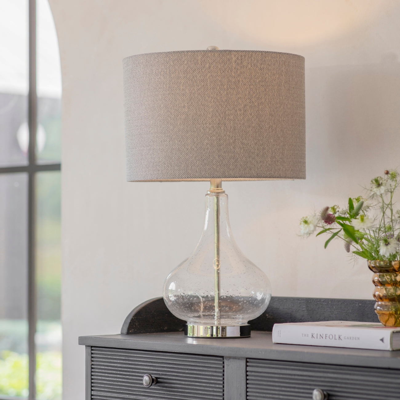 Clifton Bubbled Glass Table Lamp