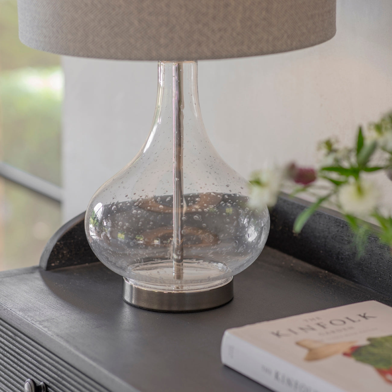Clifton Bubbled Glass Table Lamp