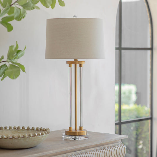 Clifton Twin Tube Glass Table Lamp