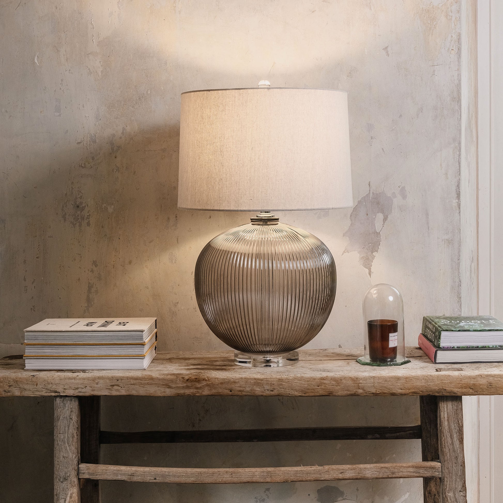 Clifton Ribbed Glass Table Lamp