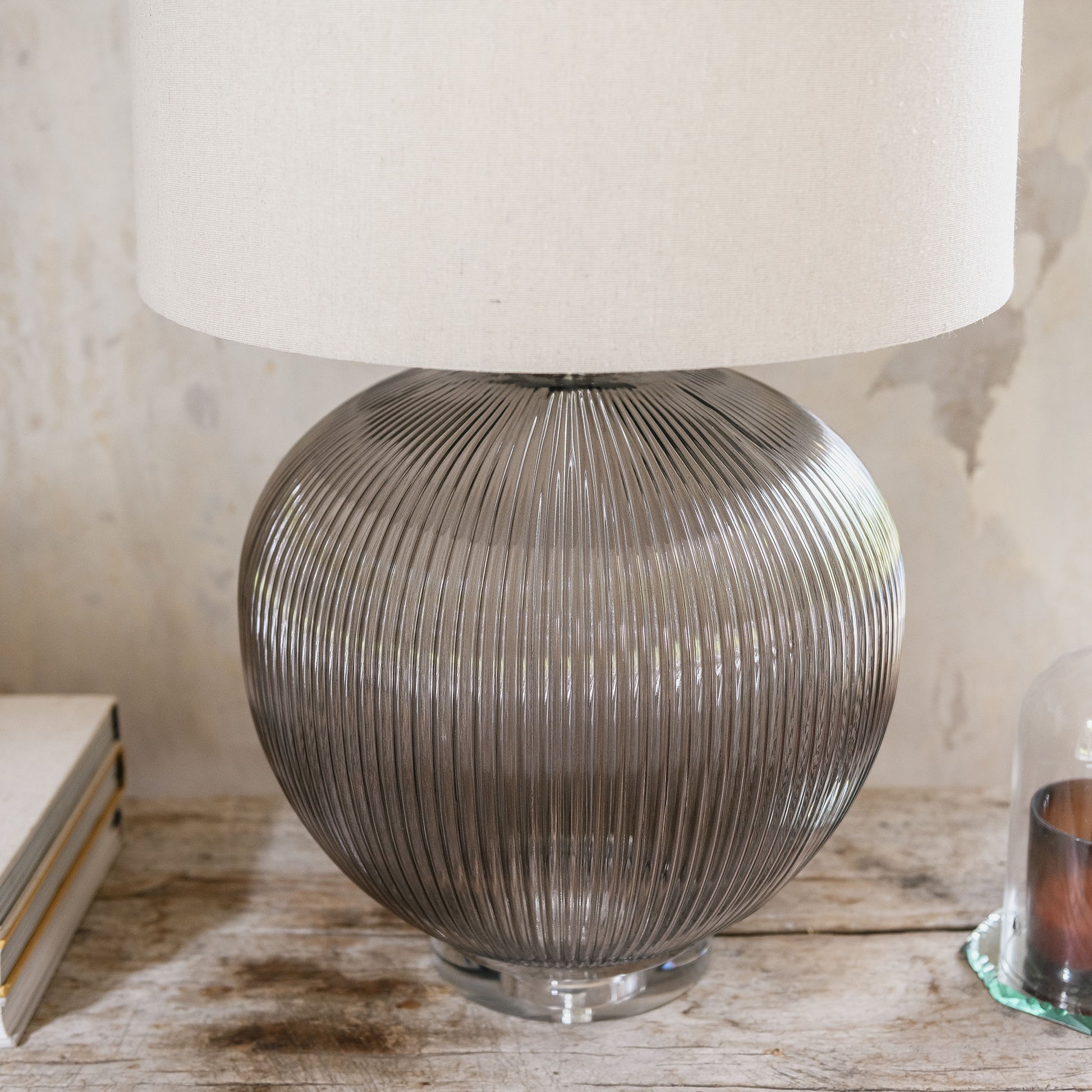 Clifton Ribbed Glass Table Lamp