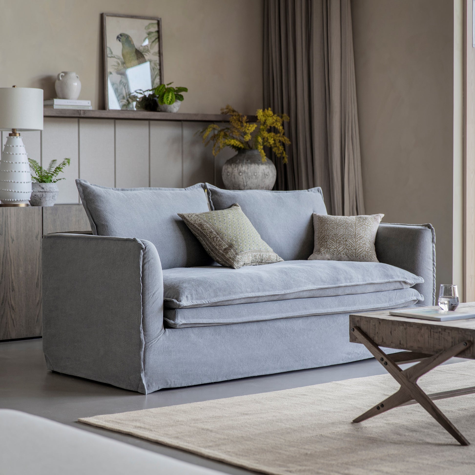 Aldbury 3-Seater Charcoal Tailored Sofa