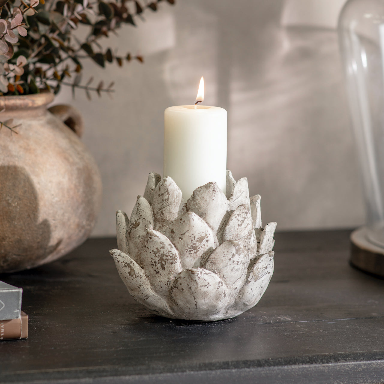 置物 Yarnnakarn Parasol Candle Holder Alga CandleHolder in Bronze Trio