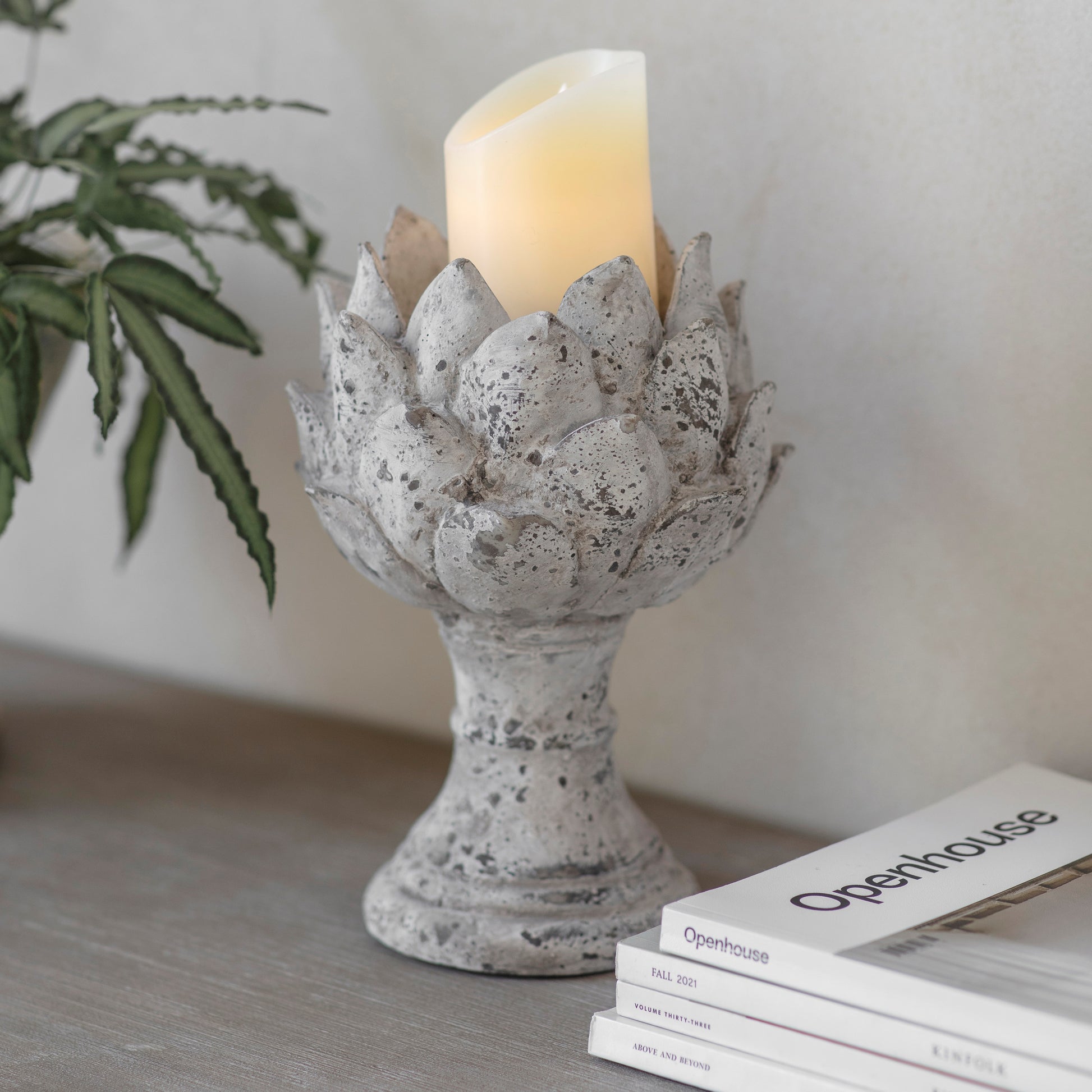 Birkdale Stone Artichoke Candlestick