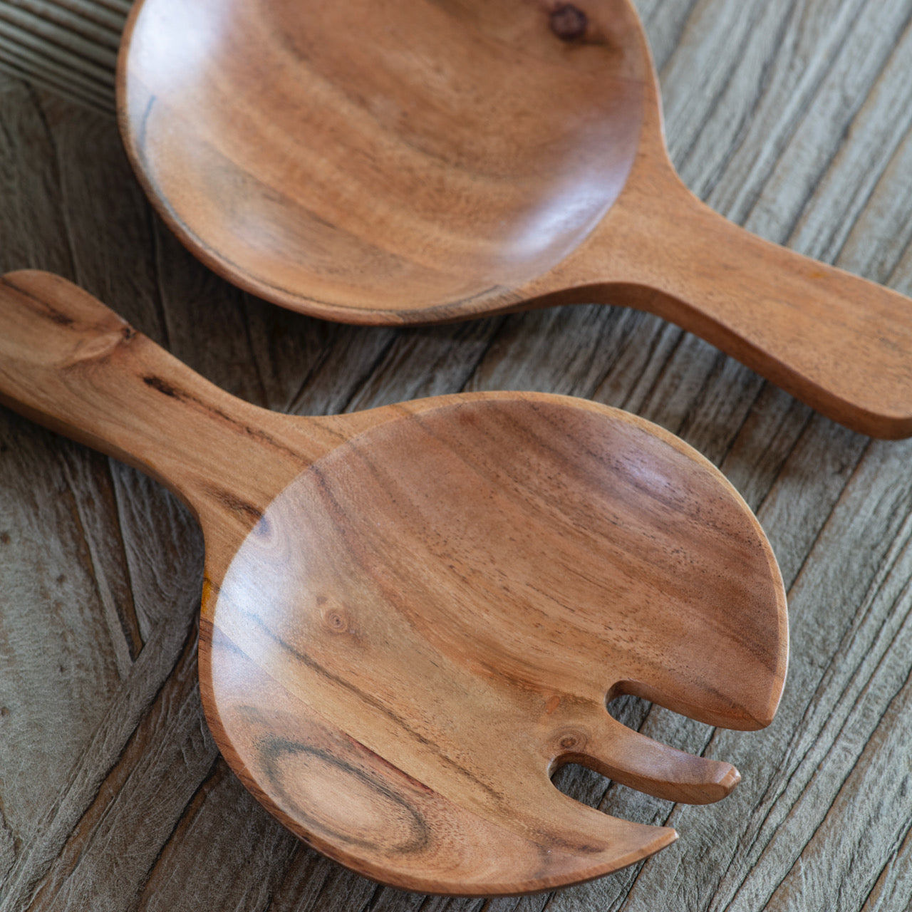 Abbott Pair of Wooden Serving Spoons