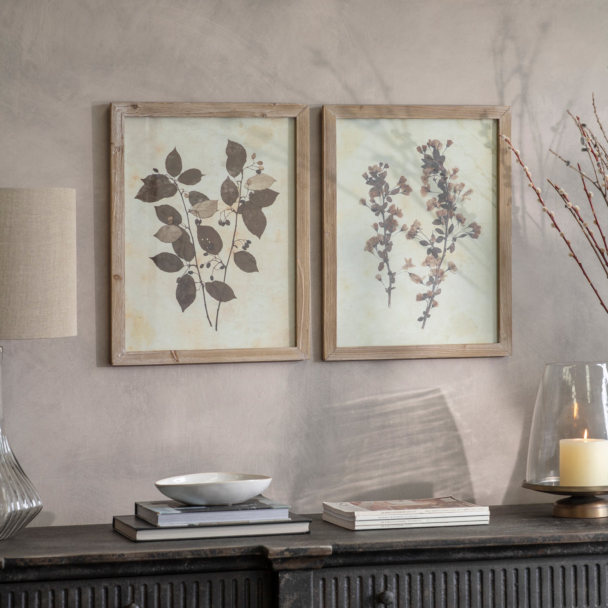 Ormington Set of 2 Ornamental Leaf Framed Prints