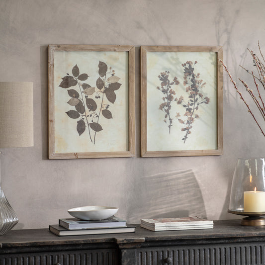 Ormington Set of 2 Ornamental Leaf Framed Prints