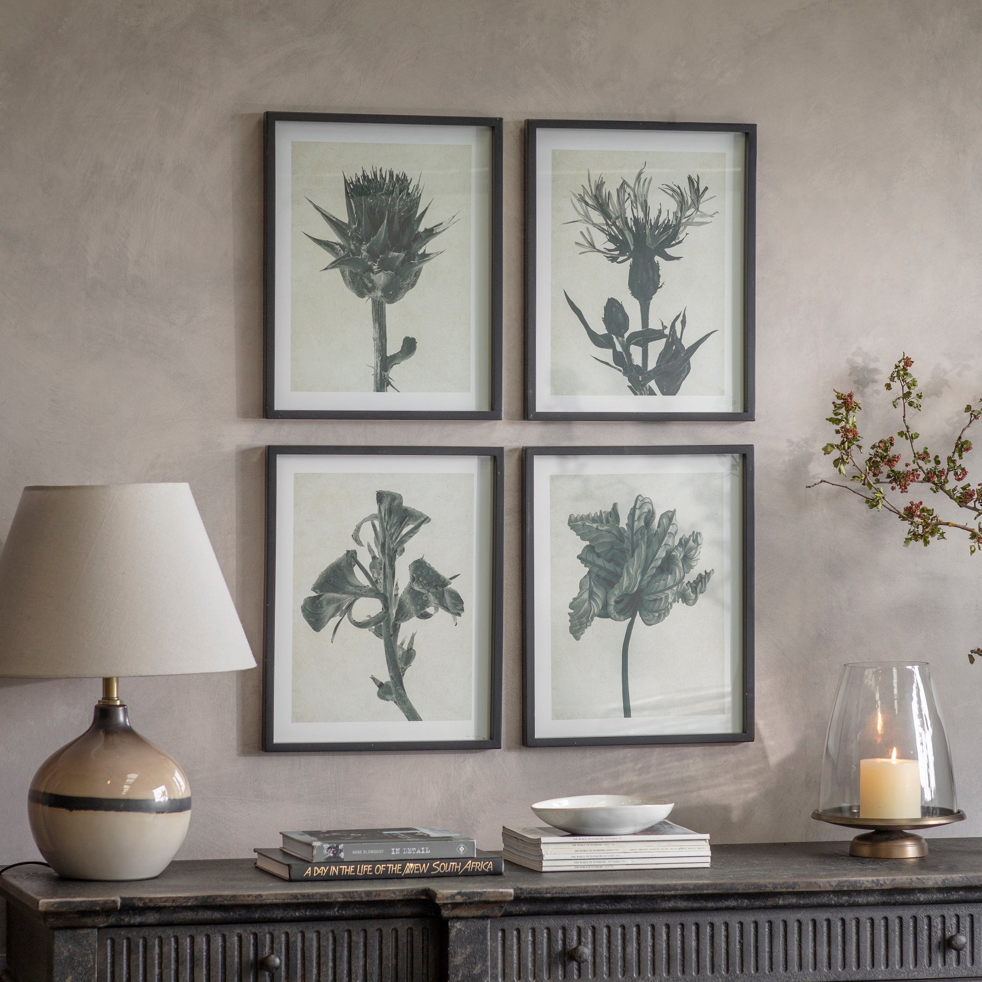 Ormington Set of 4 Floral Framed Prints