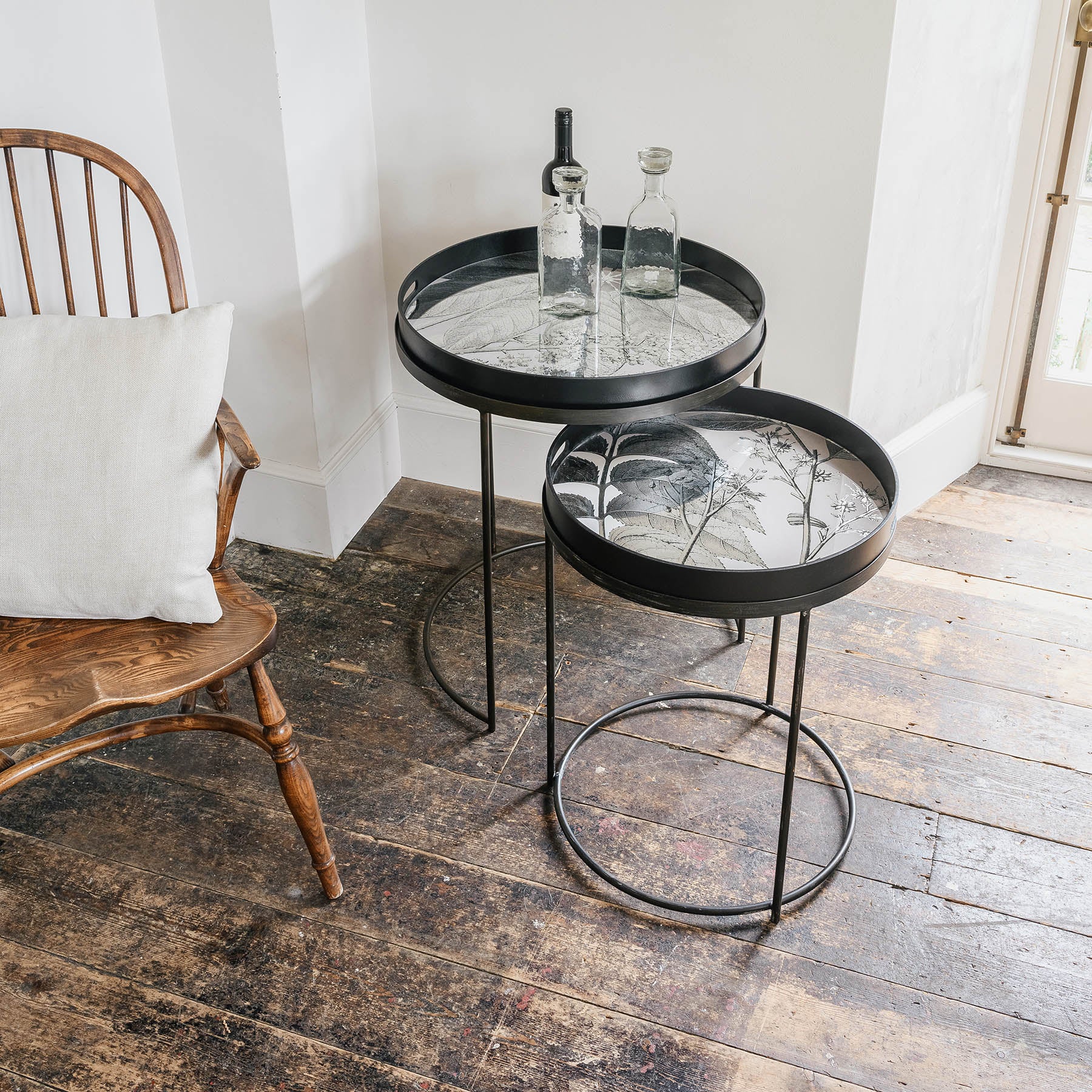 Evershot Set of 2 Botanical Nesting Tables