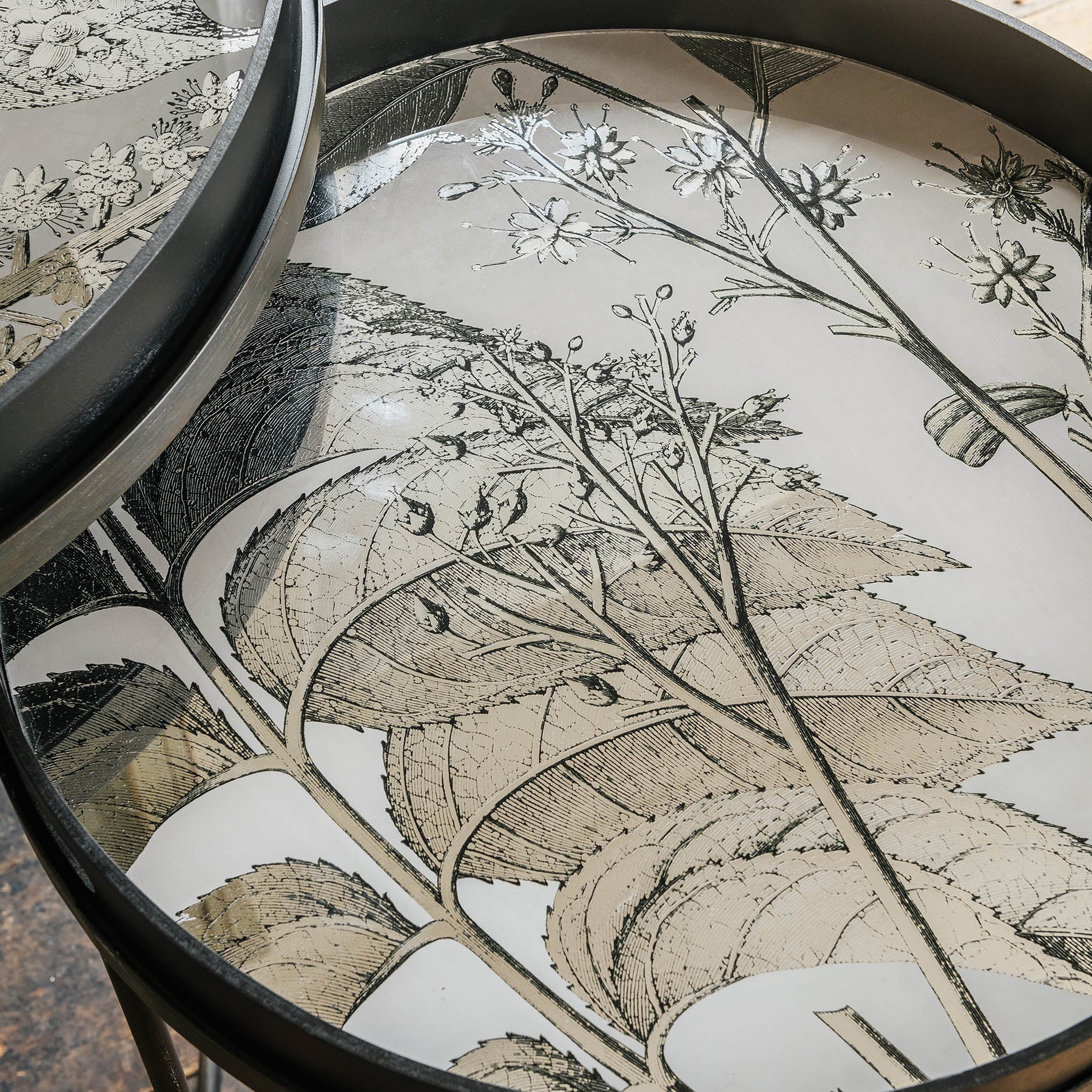 Evershot Set of 2 Botanical Nesting Tables