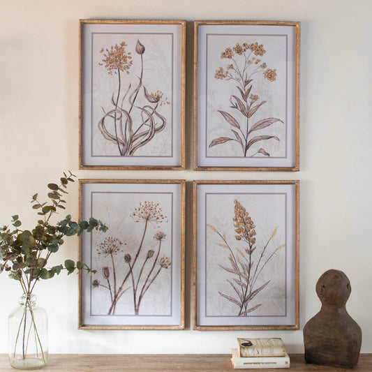 Ashmore Set of 4 Yellow Botanical Framed Prints