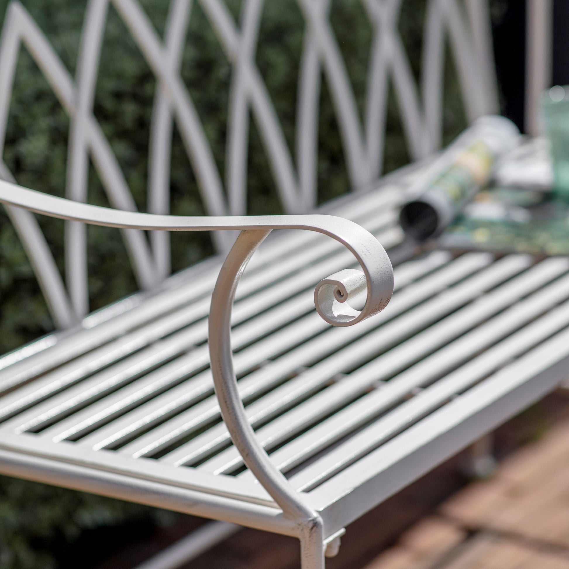 Lustleigh Antique White Garden Bench