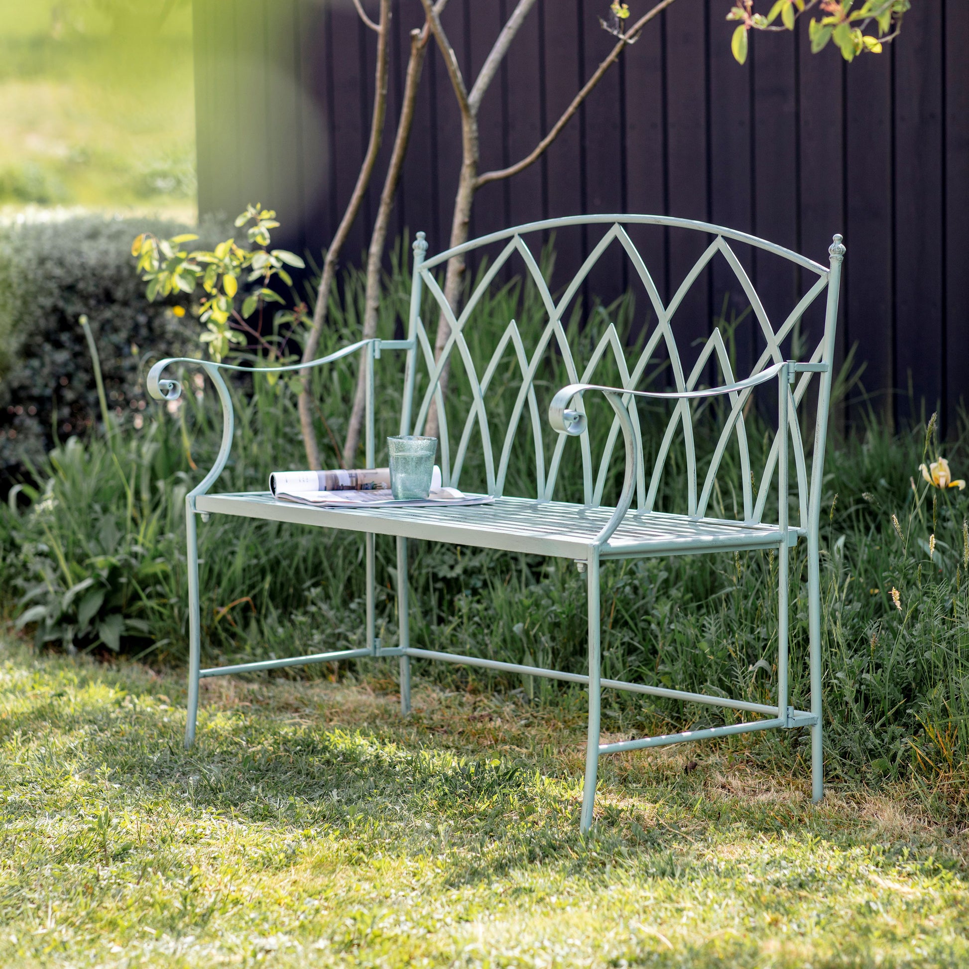Lustleigh Sage Green Garden Bench
